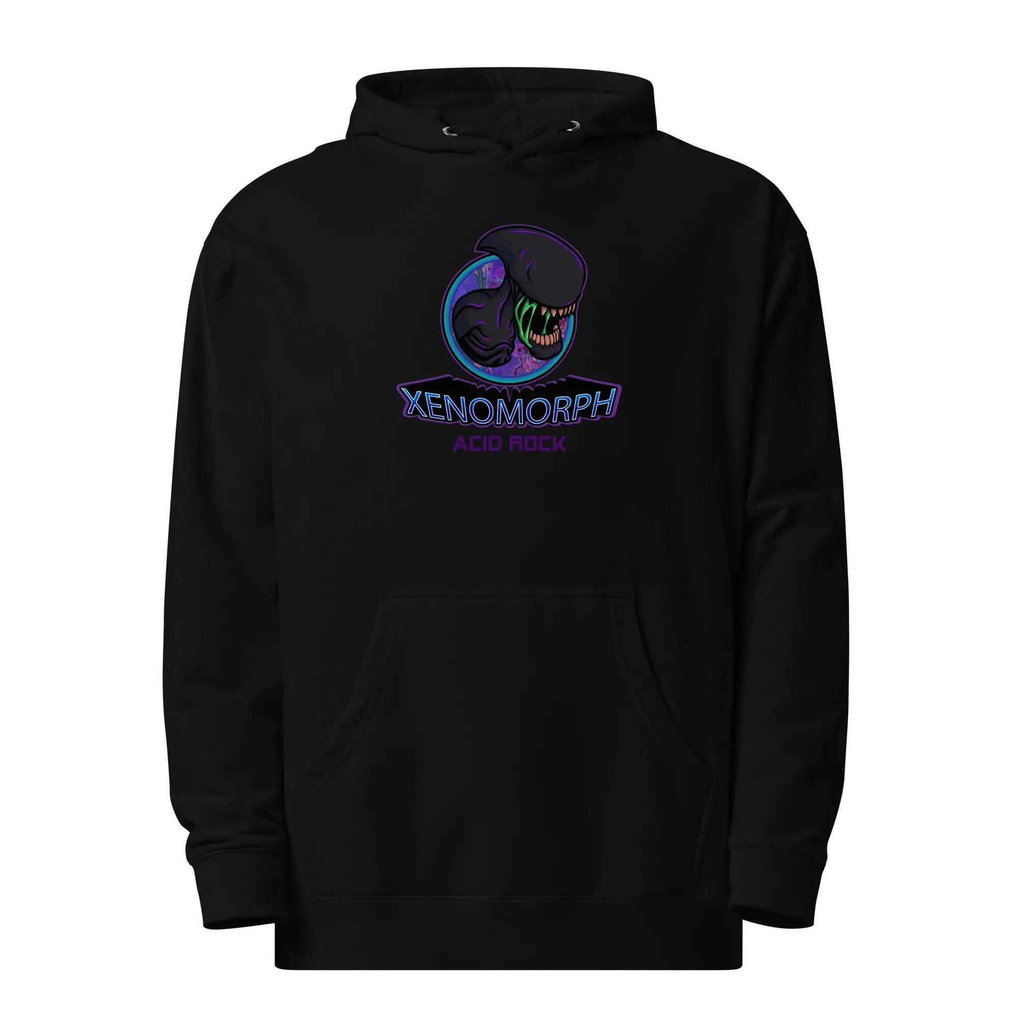 a black hoodie with the kennomorph logo on it