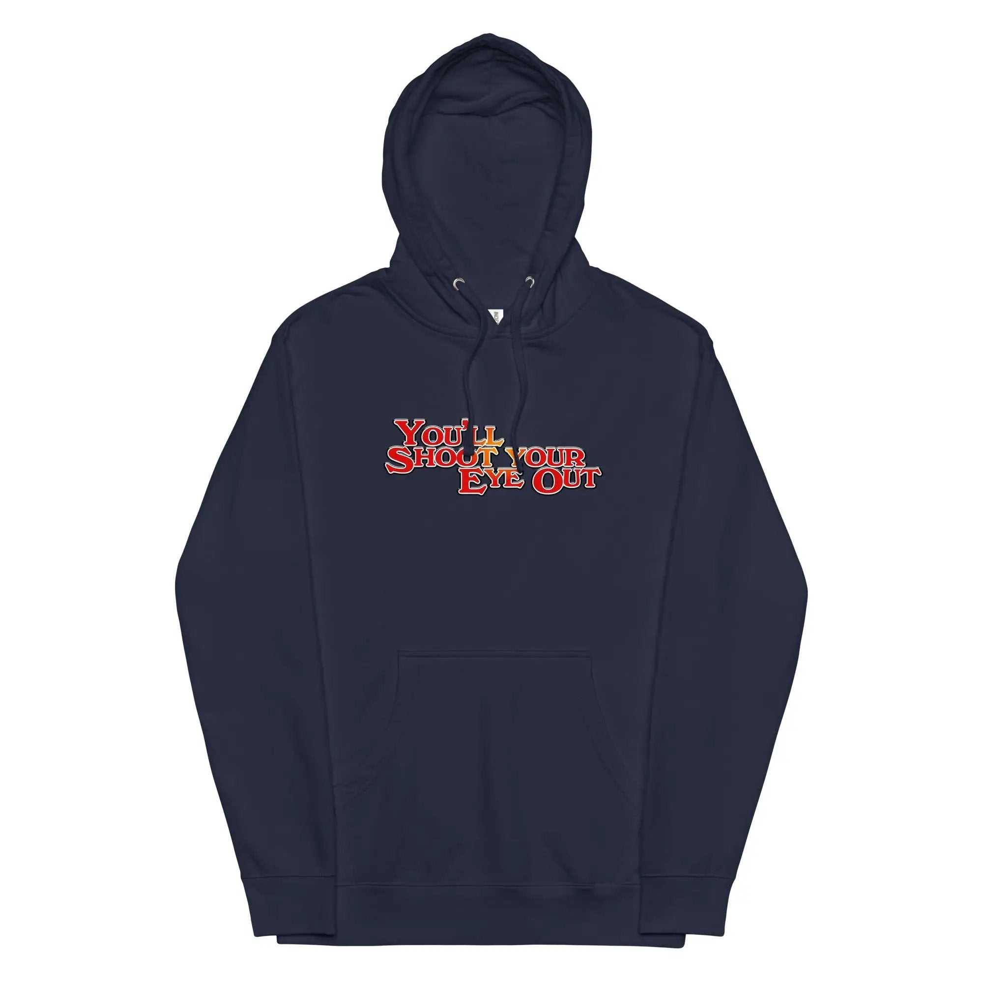 a navy hoodie with the words you can't stop and eat on it