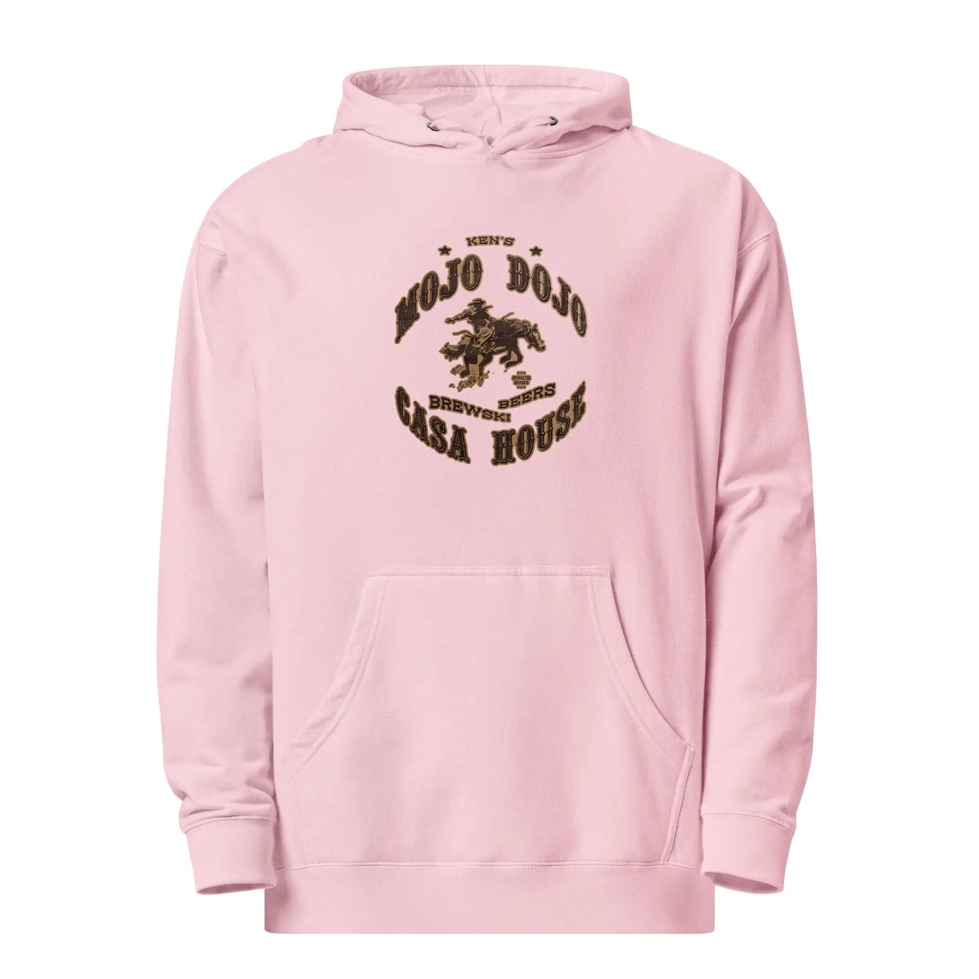 a pink hoodie with a picture of a horse on it