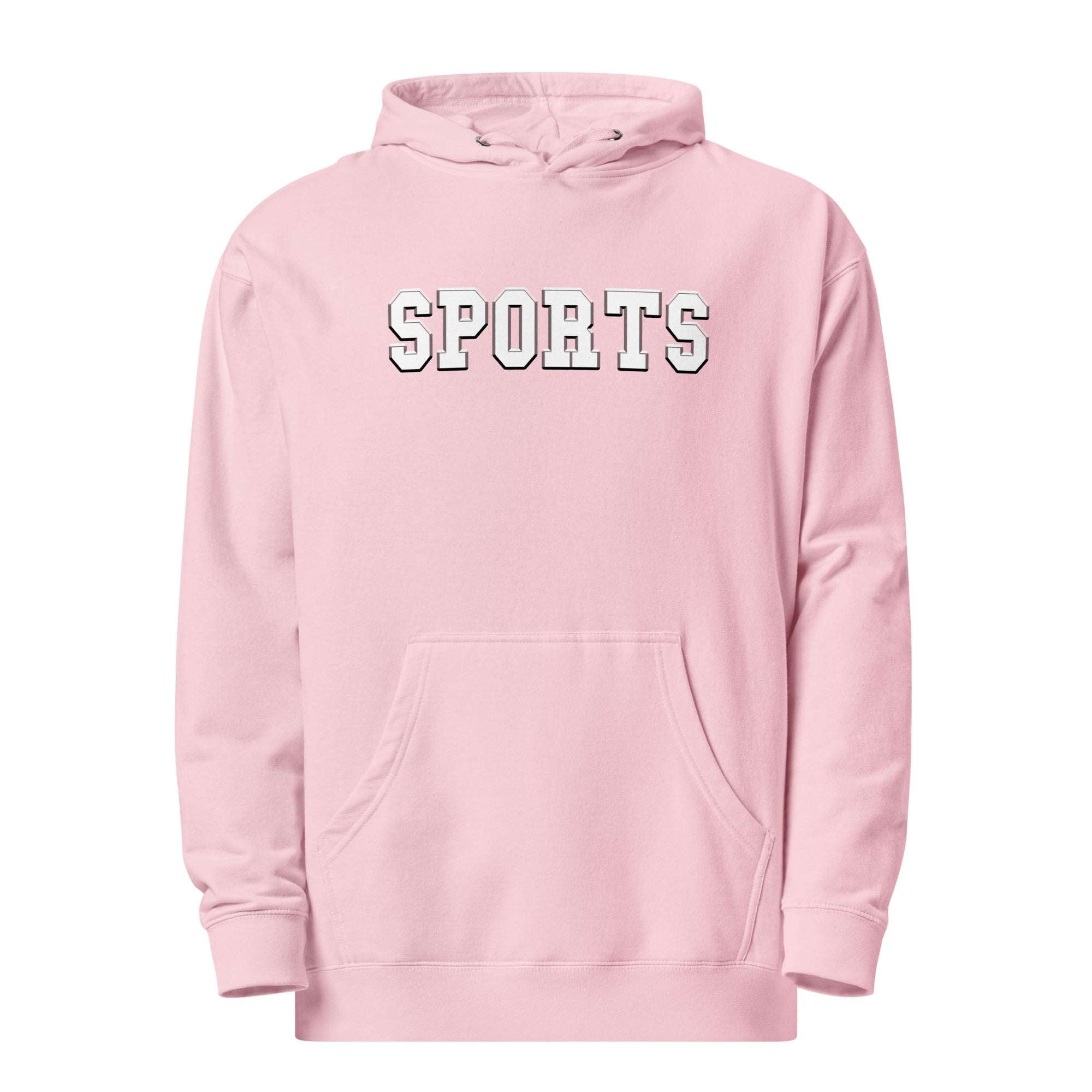 a pink hoodie with the words sports on it