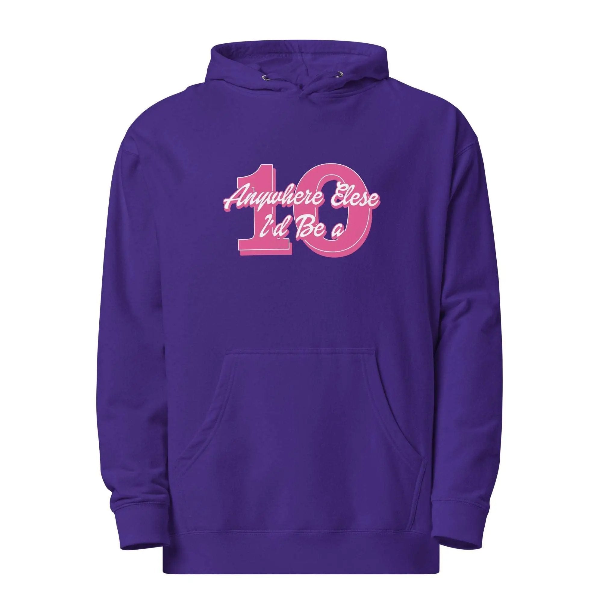 a purple hoodie with the number ten on it