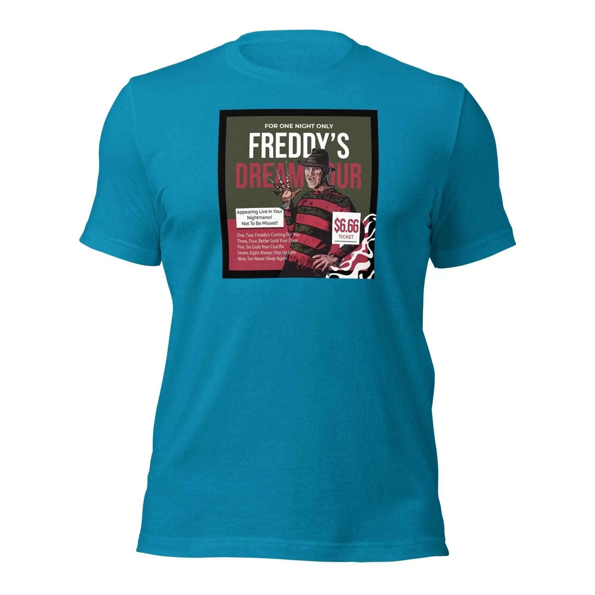 a blue t - shirt with a picture of a woman