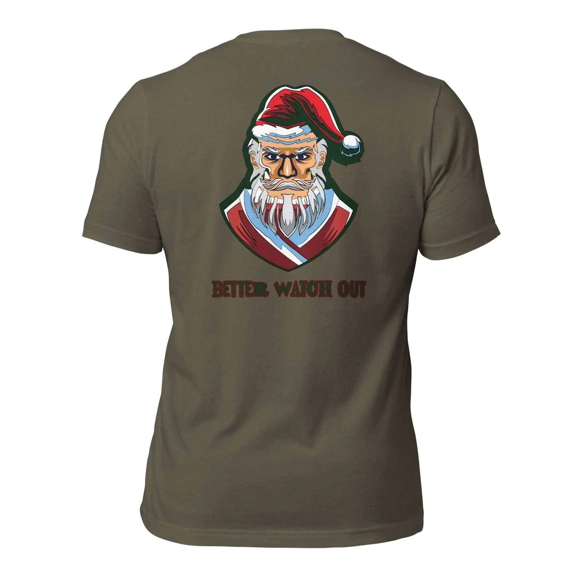 a t - shirt with a santa clause on it
