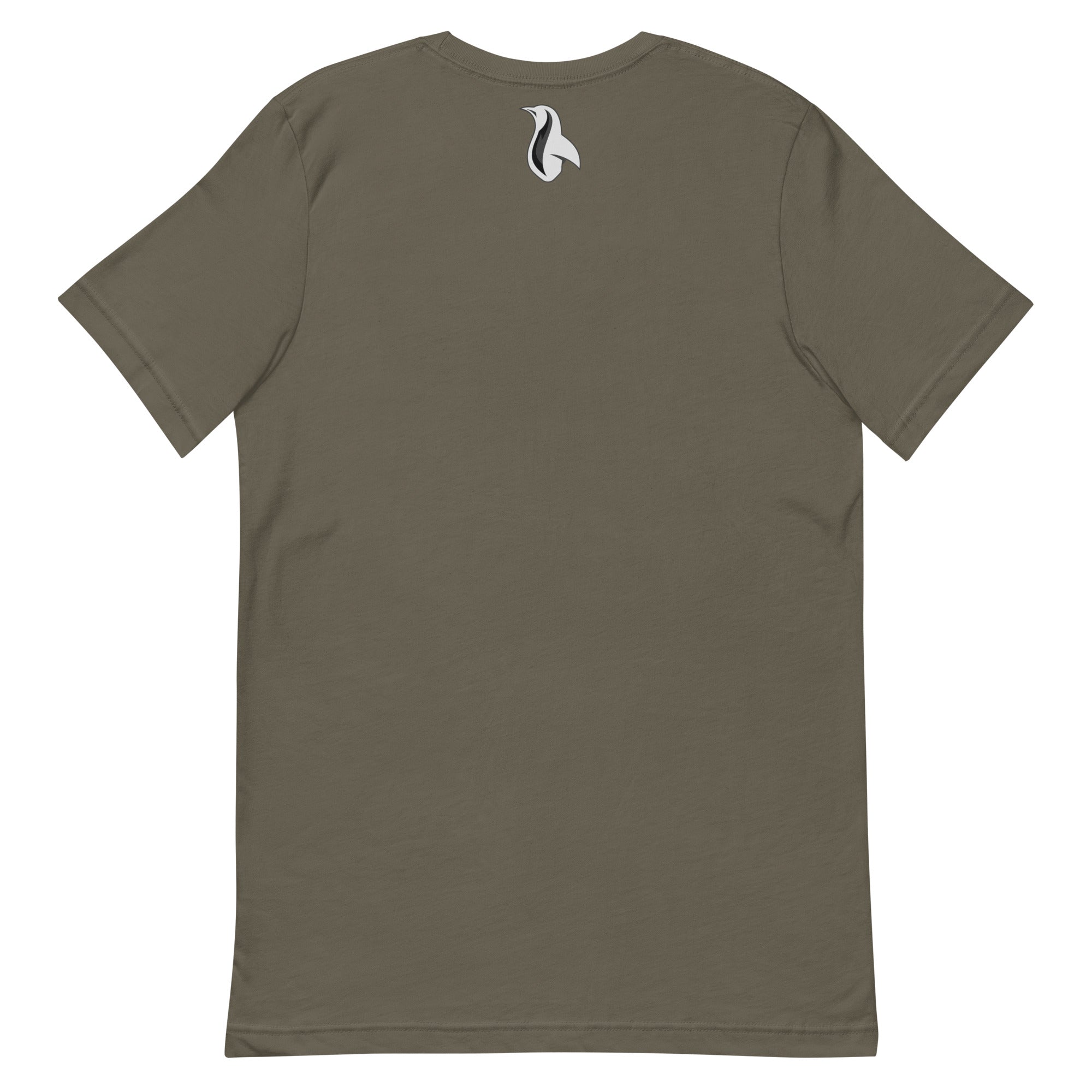 a t - shirt with a white bird on it