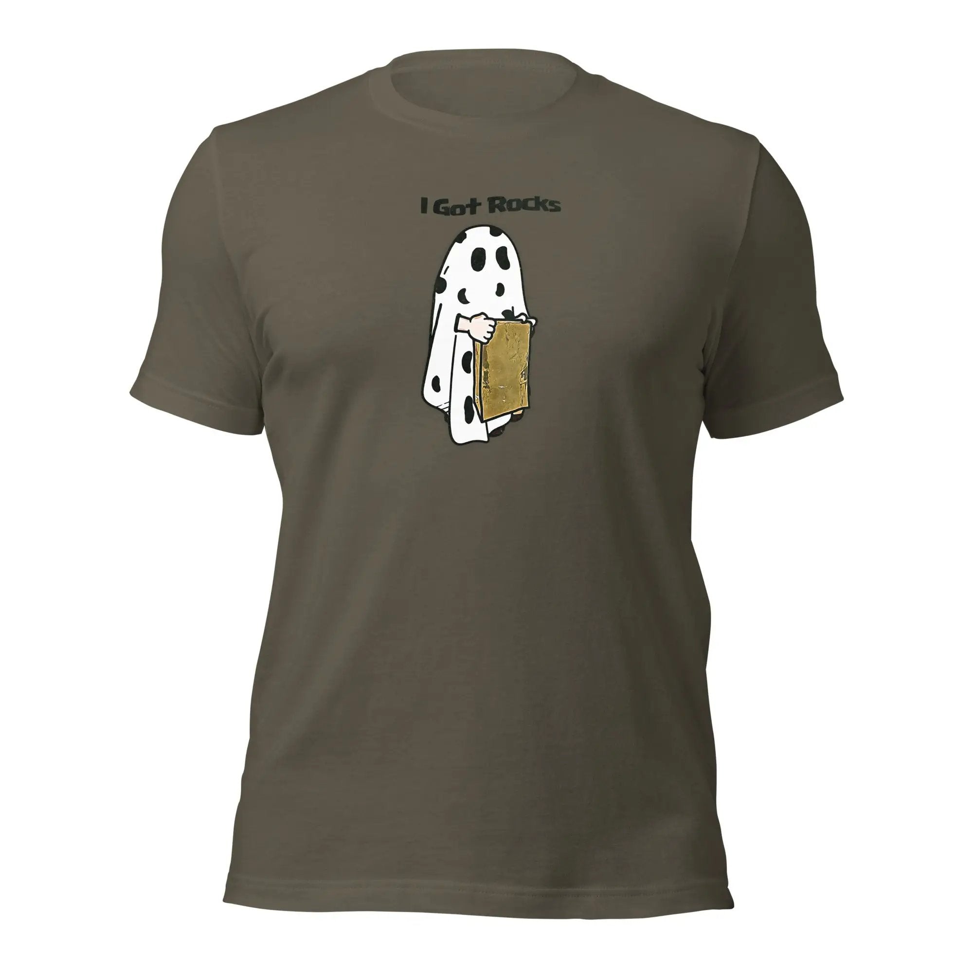 a t - shirt with a picture of a ghost holding a beer