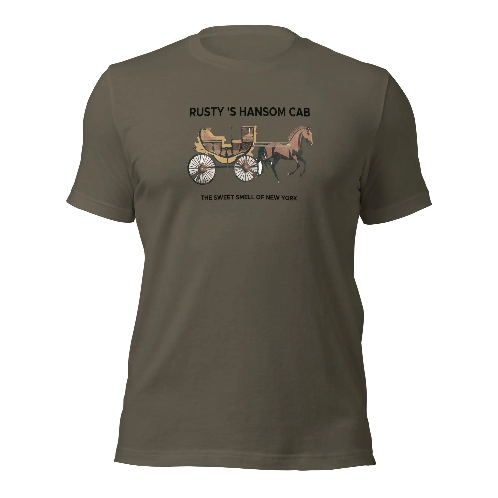 a t - shirt with a horse drawn carriage on it