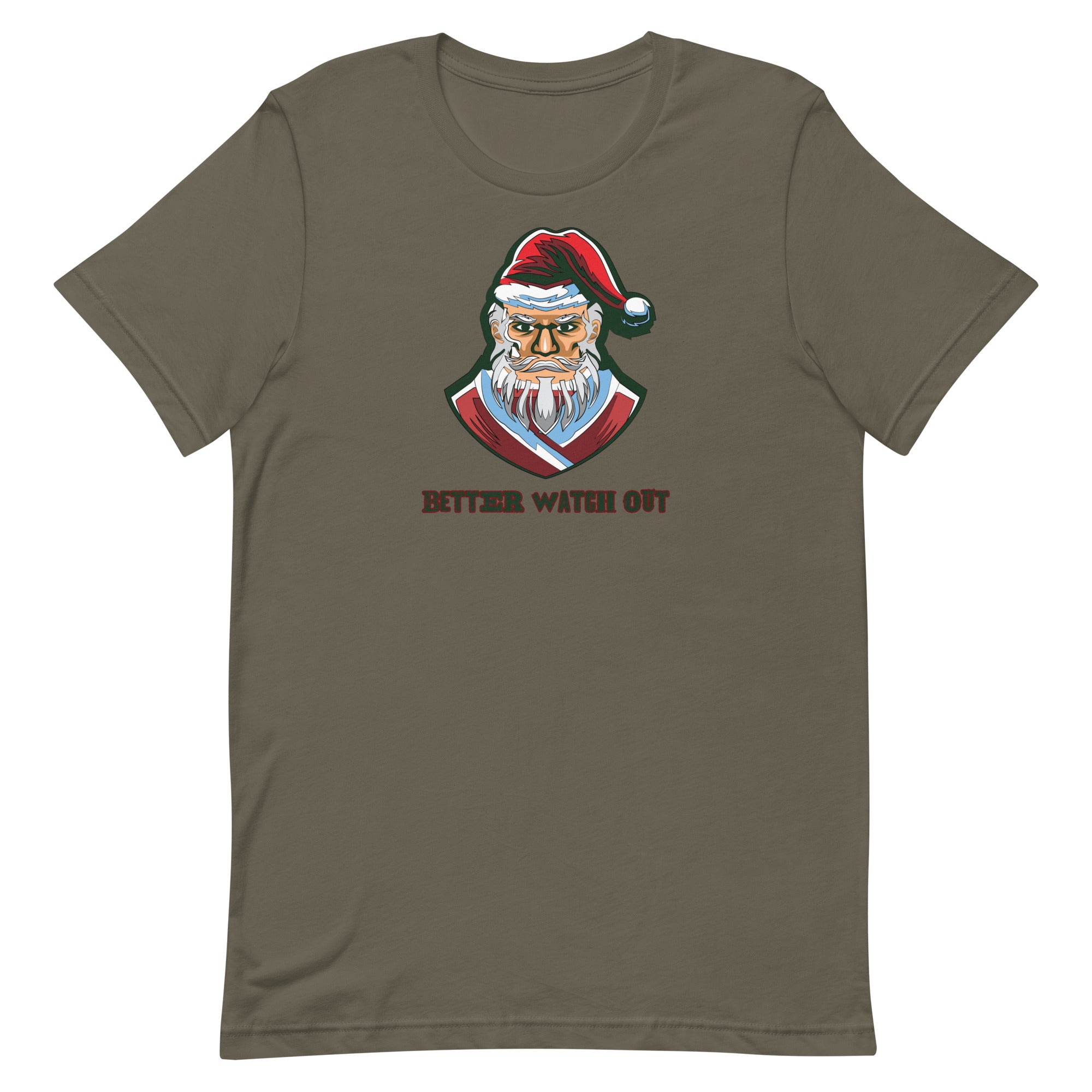 a t - shirt with an image of a santa clause on it