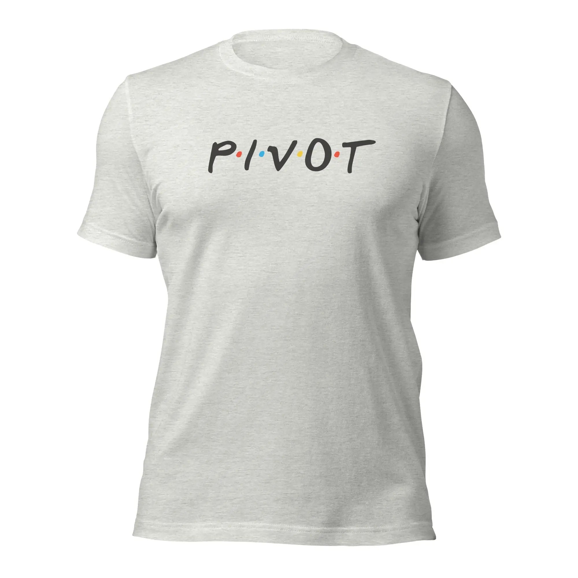 a white t - shirt with the word pivot printed on it