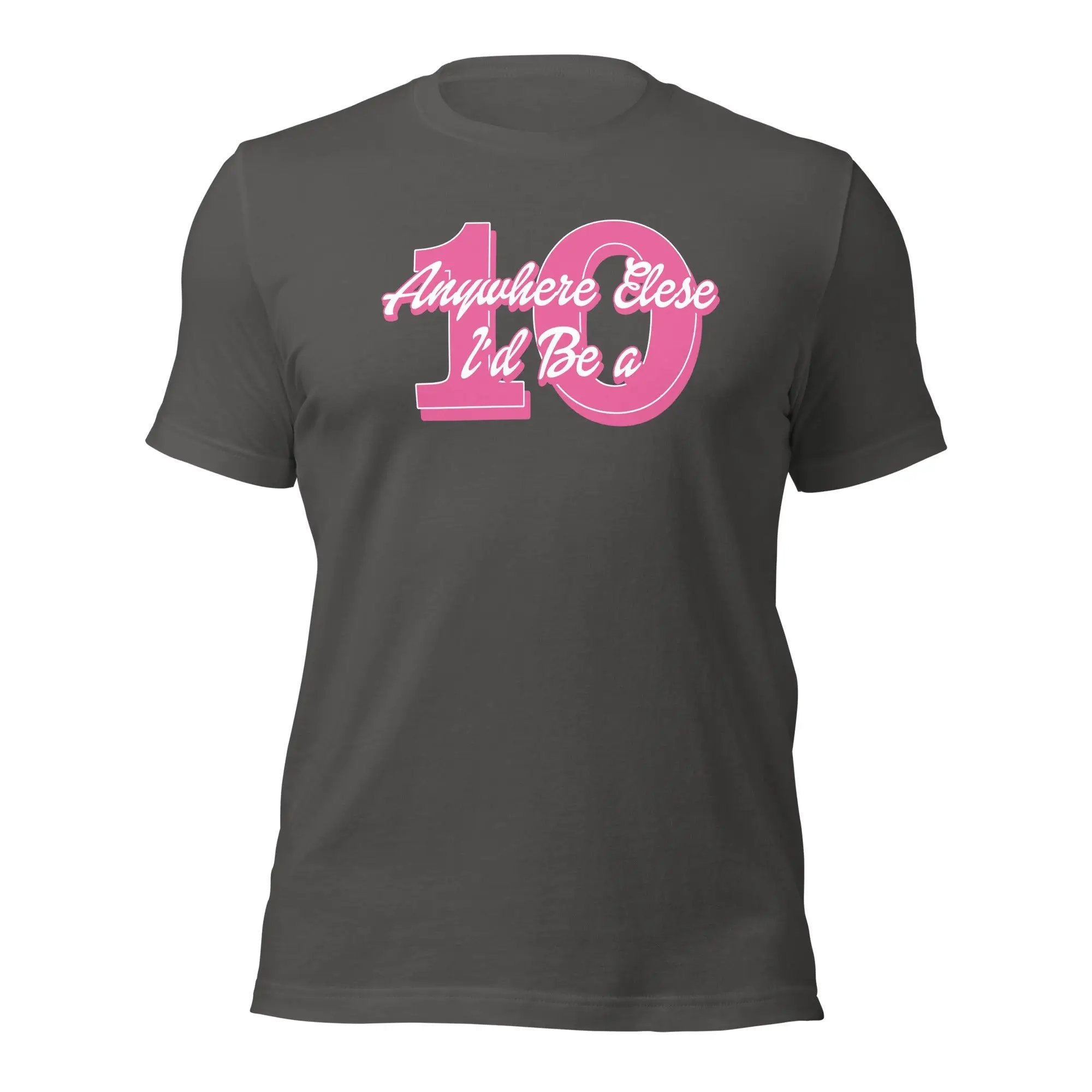 a grey t - shirt with pink lettering and the number forty