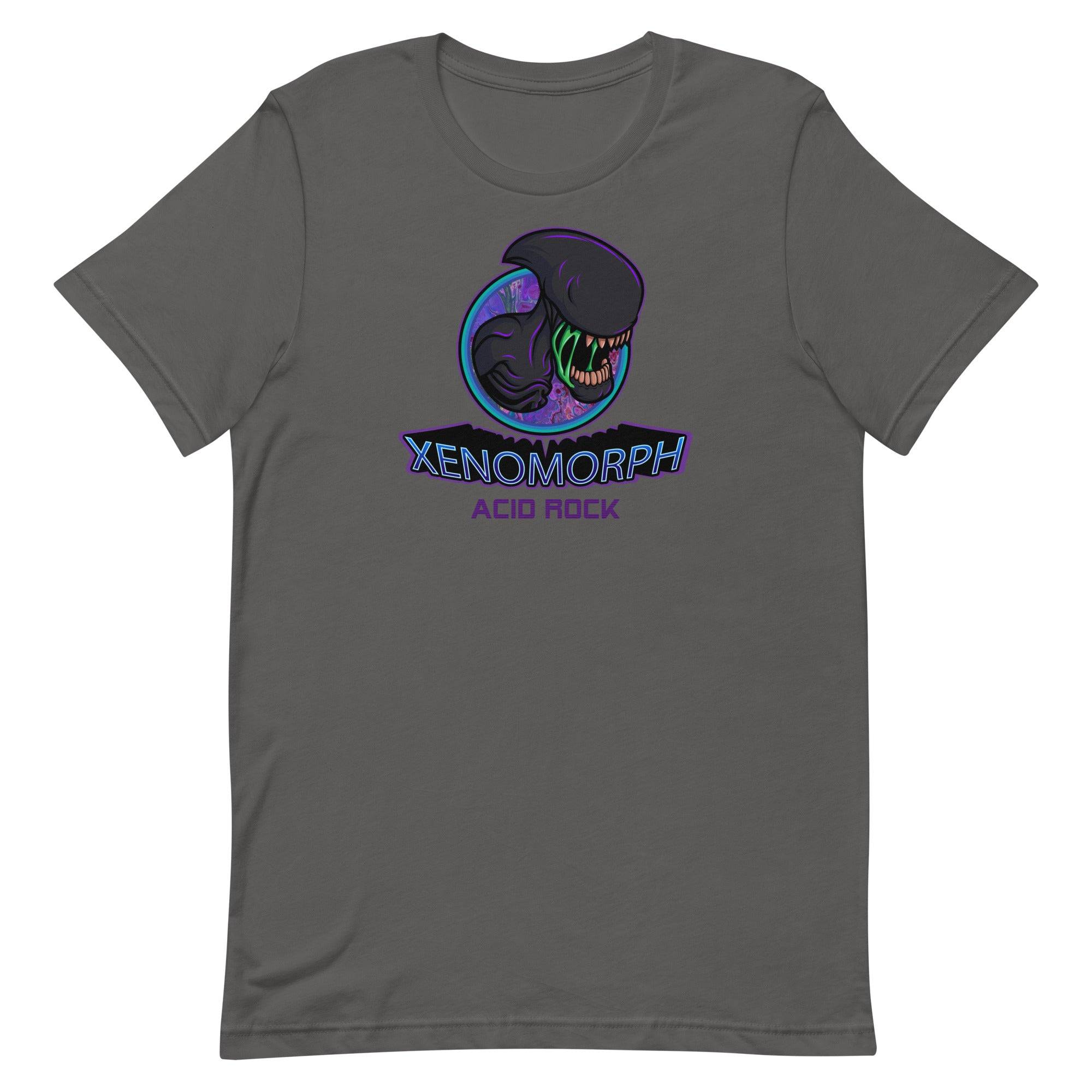 a grey t - shirt with the words xenomorph on it