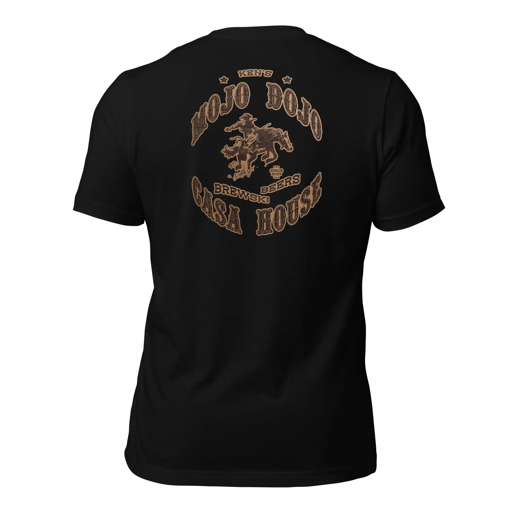 a black t - shirt with a horse on it