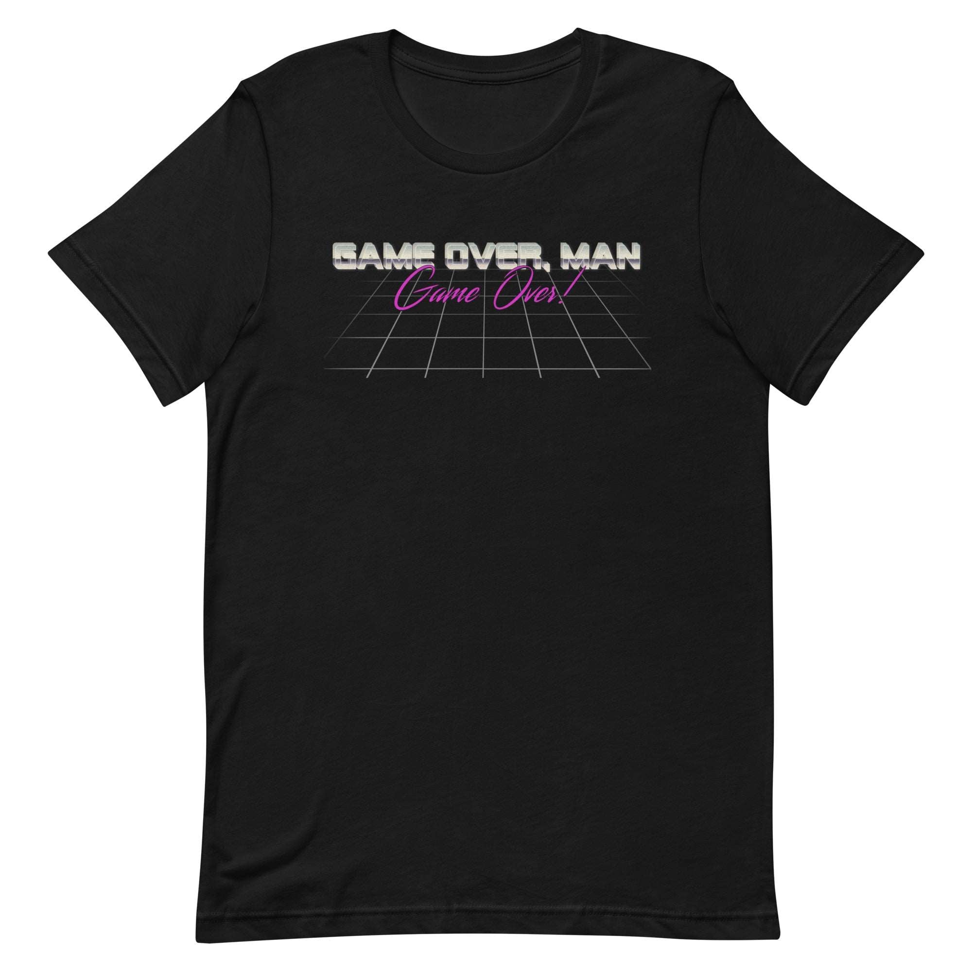 a black t - shirt with the words same over man on it