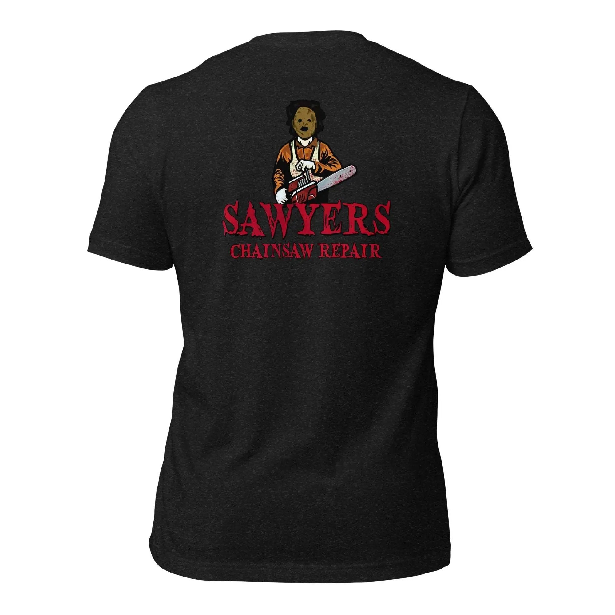 Sawyers Chainsaw Repair Unisex t-shirt (BACK)