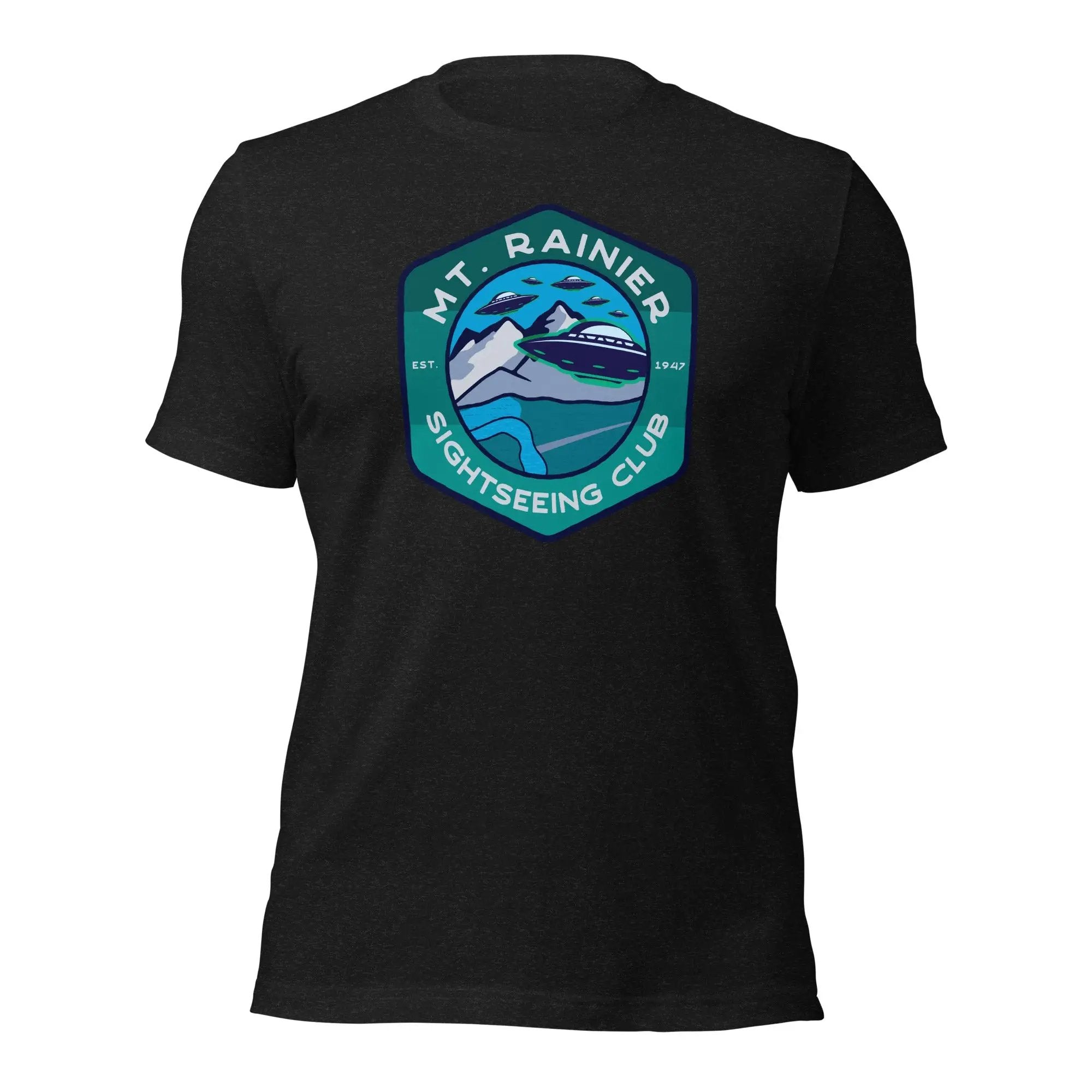 a black t - shirt with a picture of a boat on it