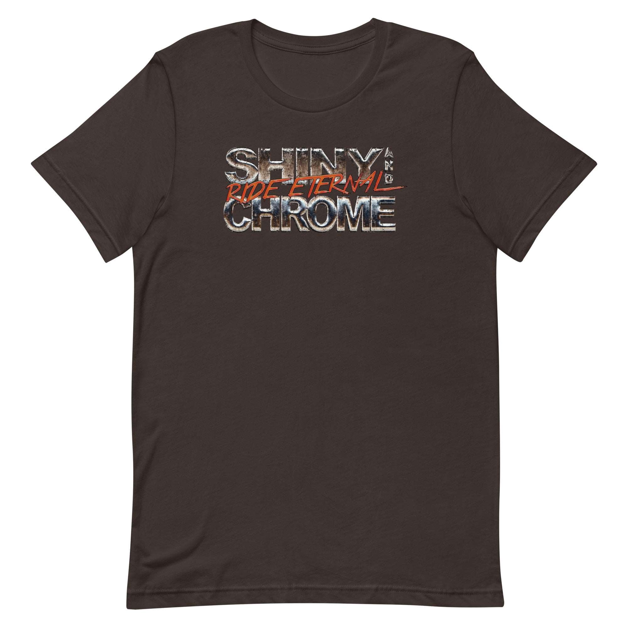 a t - shirt with the words shiny chrome on it