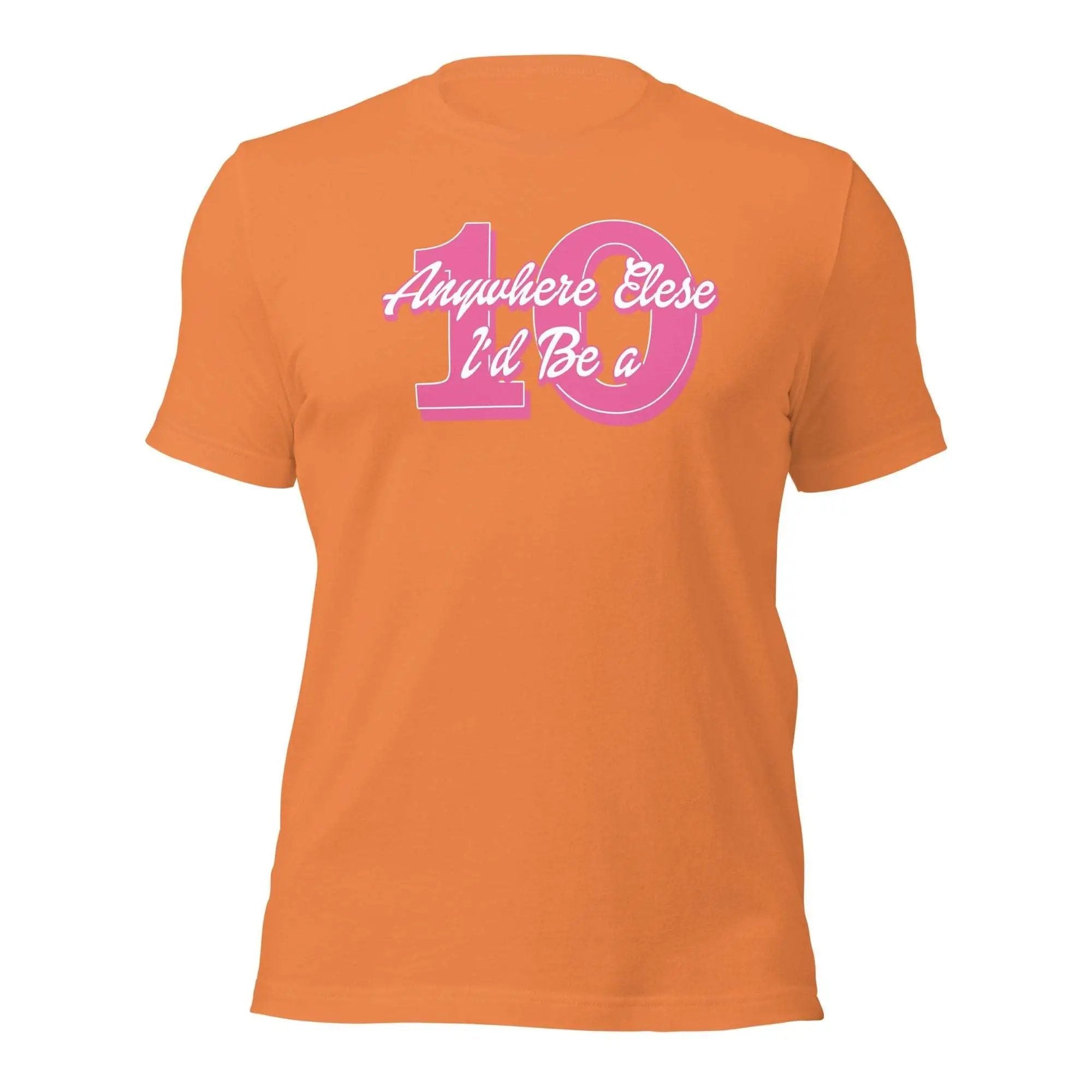 an orange t - shirt with the number forty on it