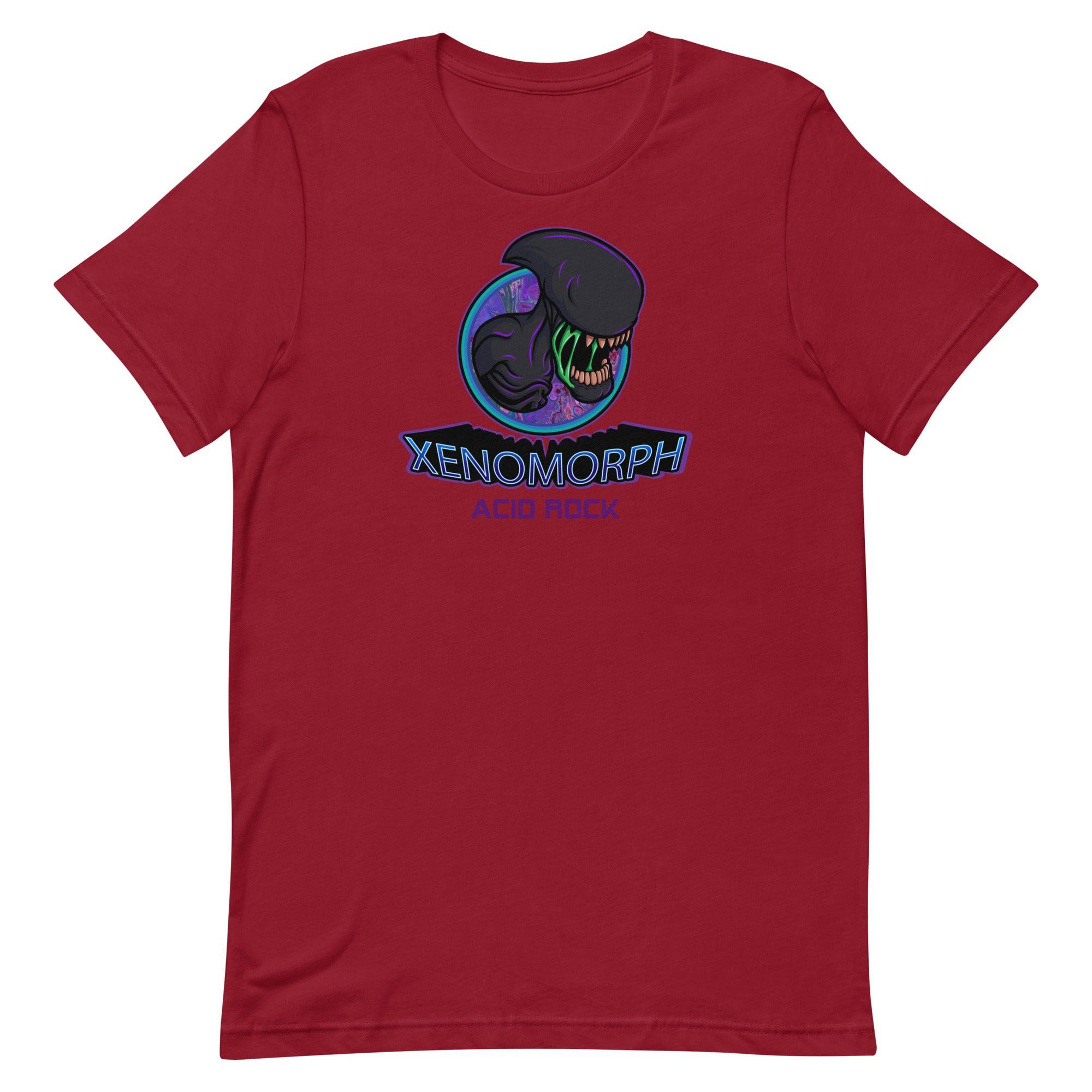a red t - shirt with the words xenomorph on it
