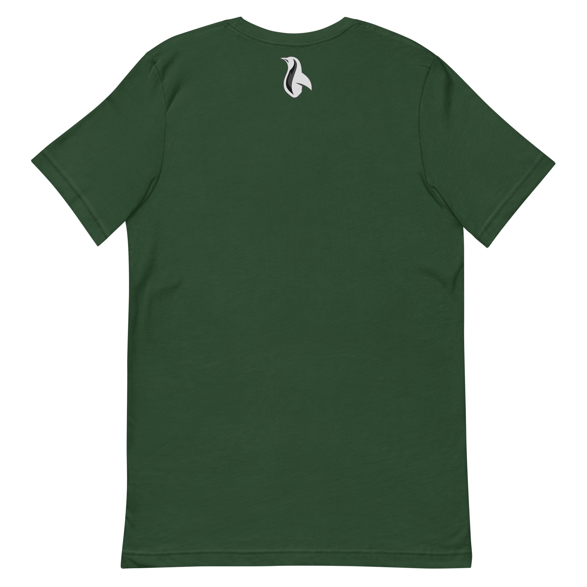 a green t - shirt with a white bird on it