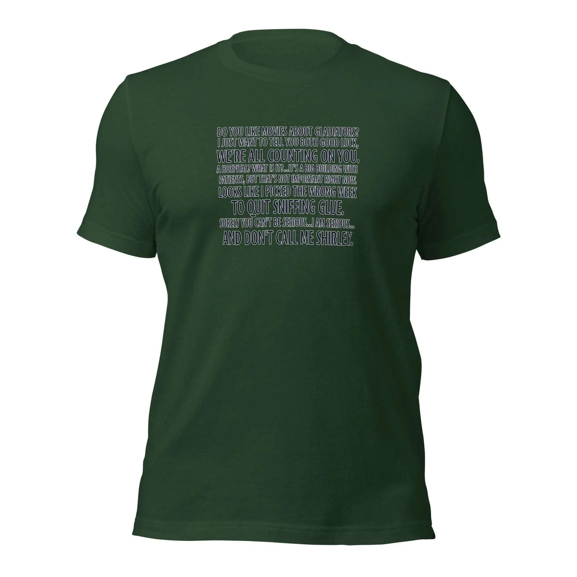 a green t - shirt with a poem written on it