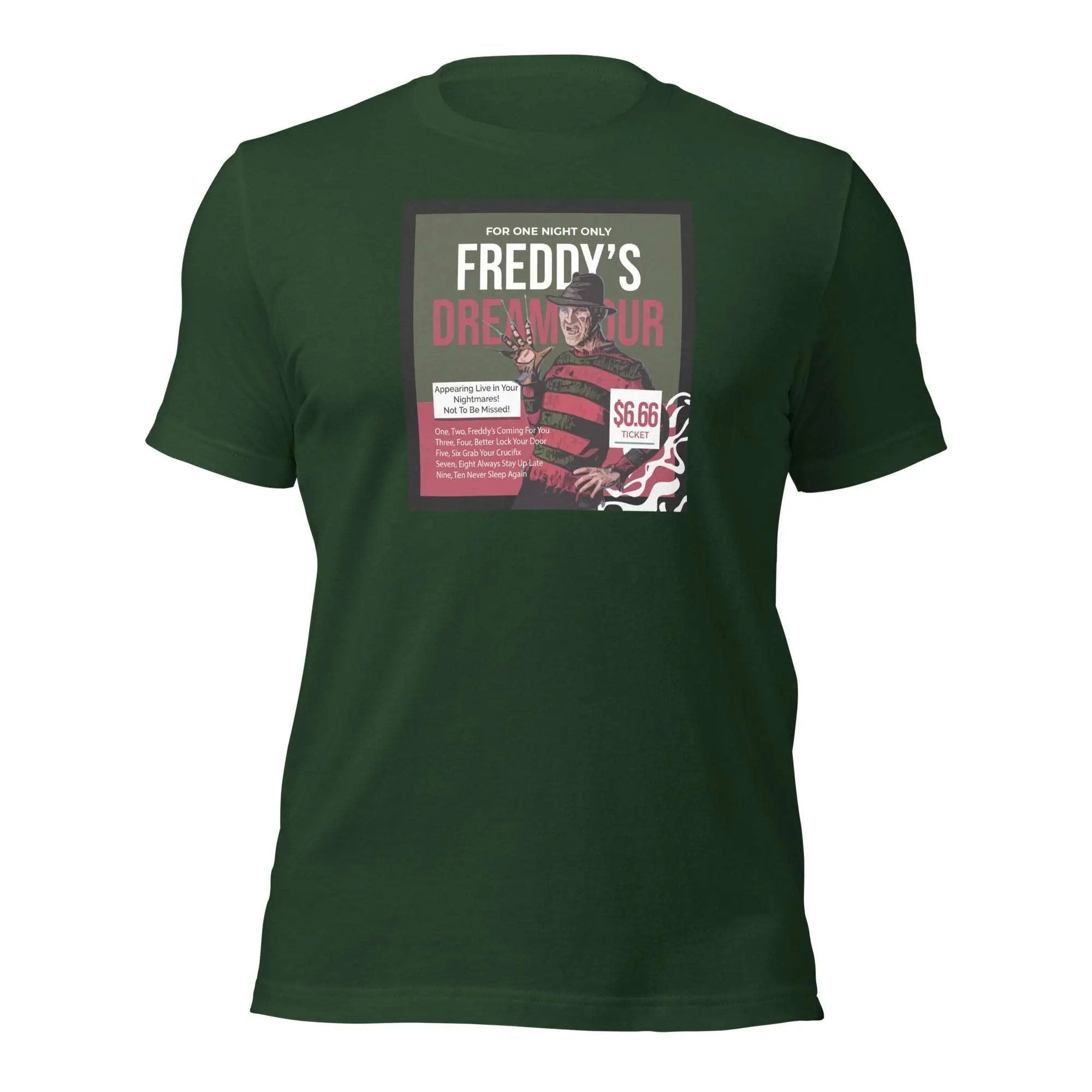 a green t - shirt with a picture of a man on it