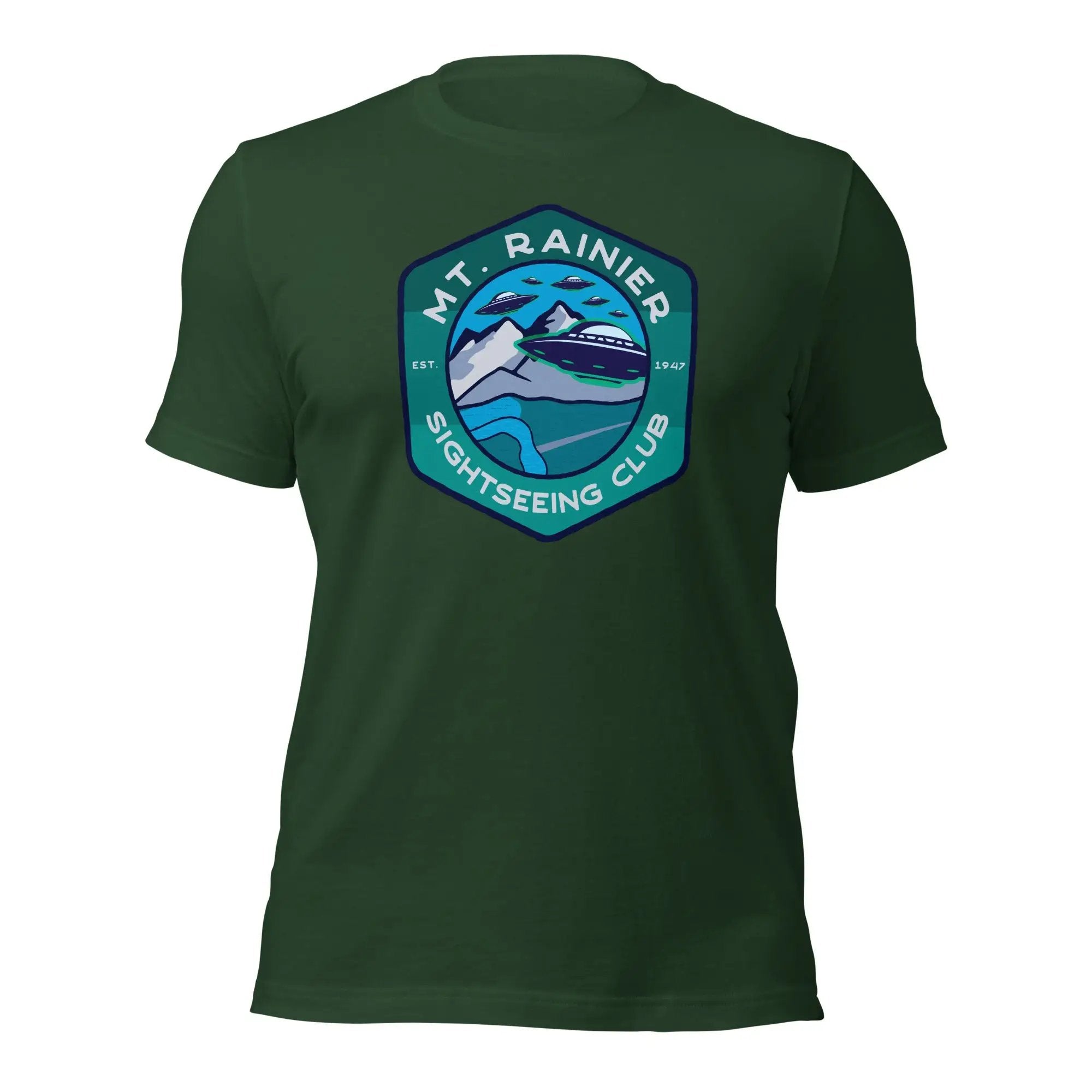 a green t - shirt with a picture of a boat on it