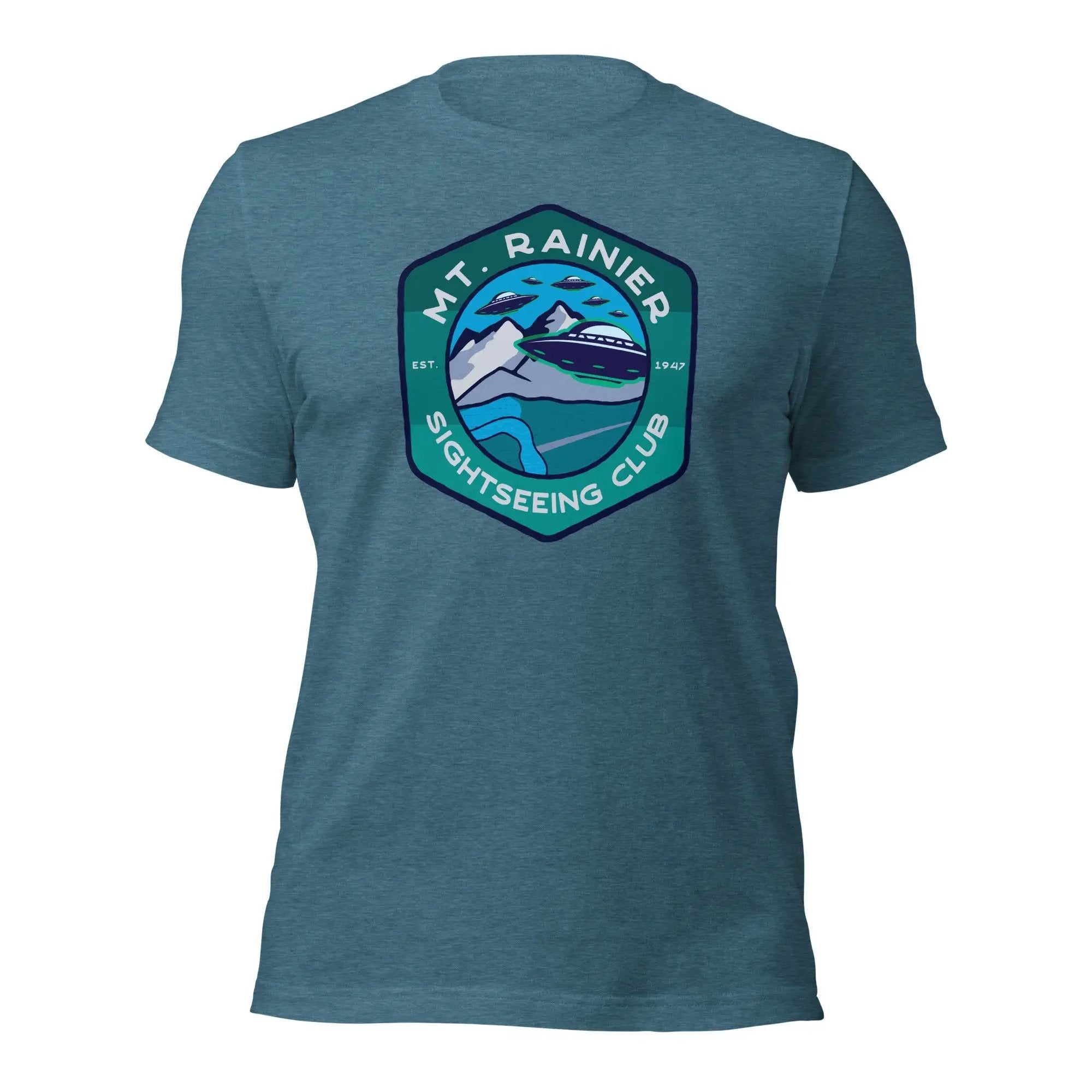a blue t - shirt with a picture of a boat on it