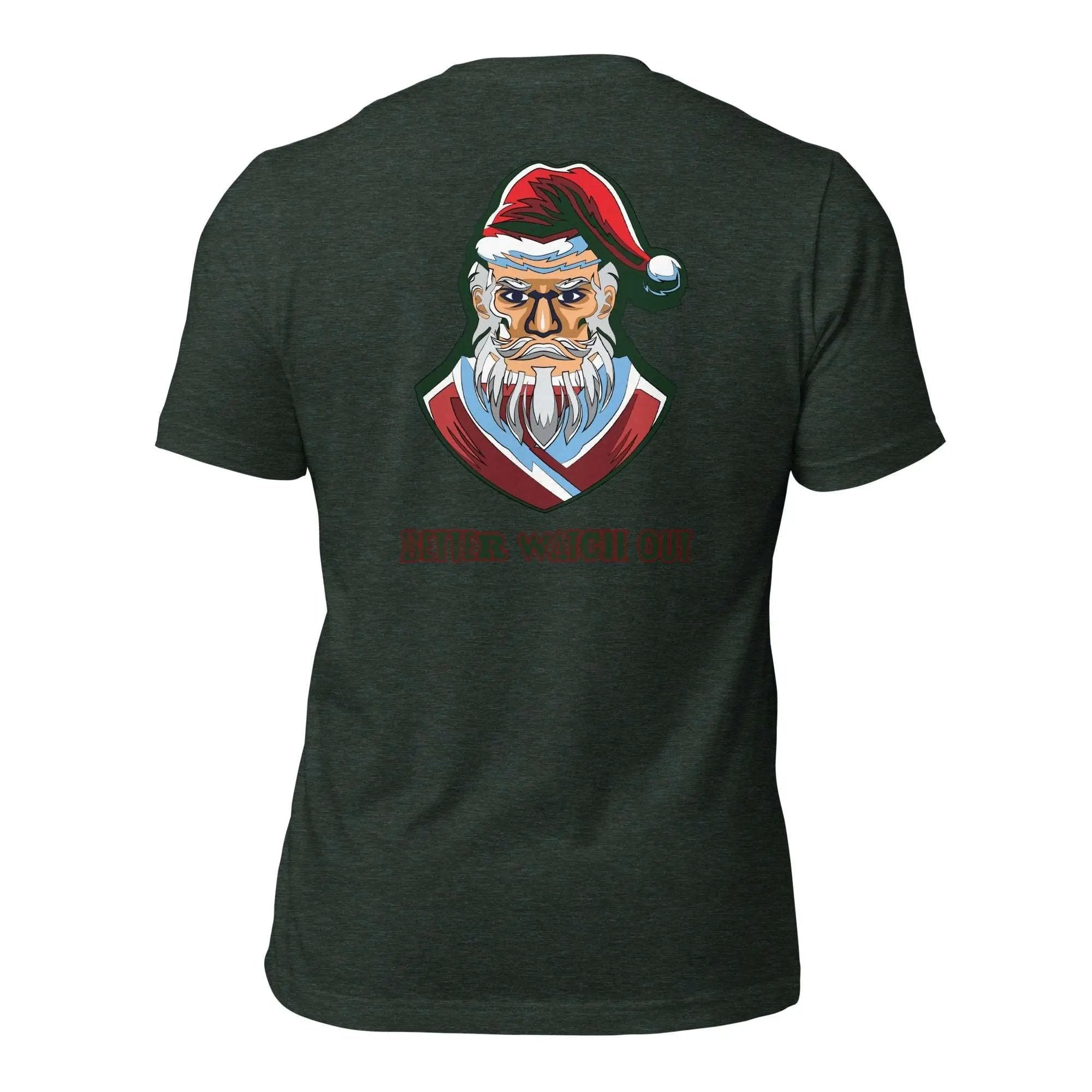 a t - shirt with a santa clause on it