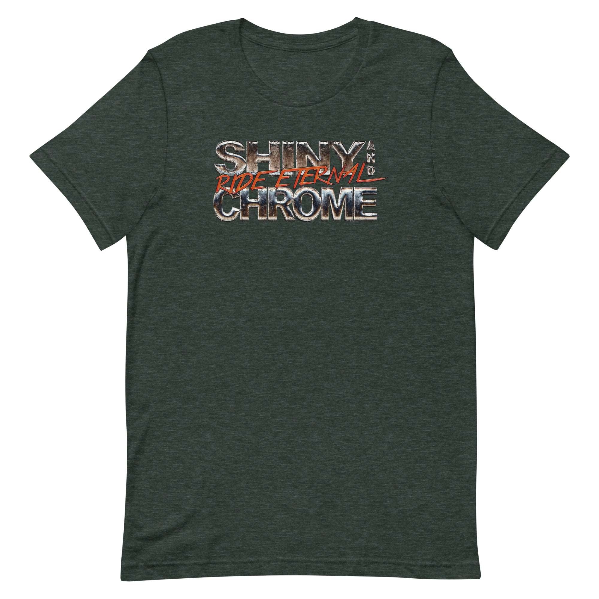 a t - shirt with the words shine chrome on it