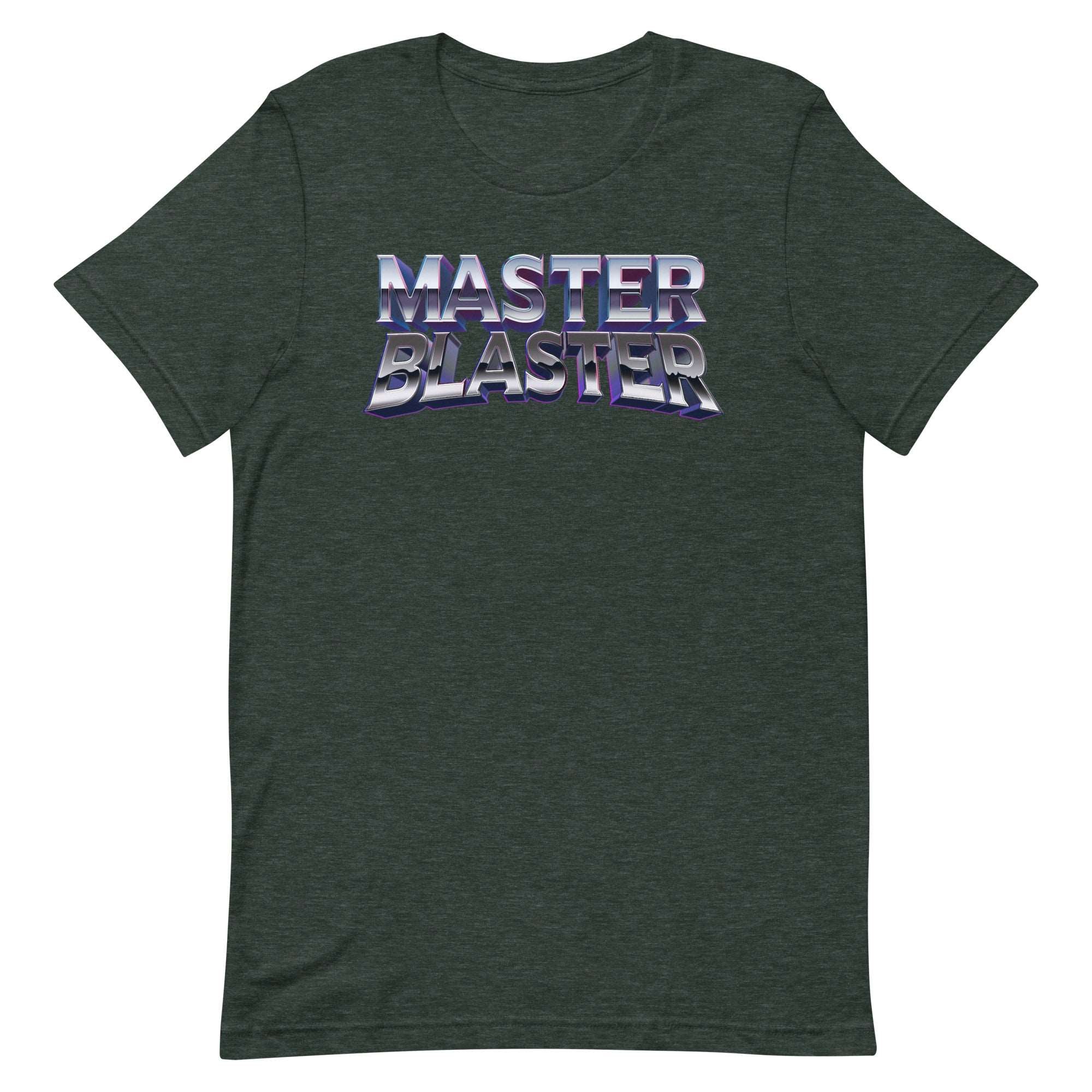 a t - shirt with the words master blaster printed on it