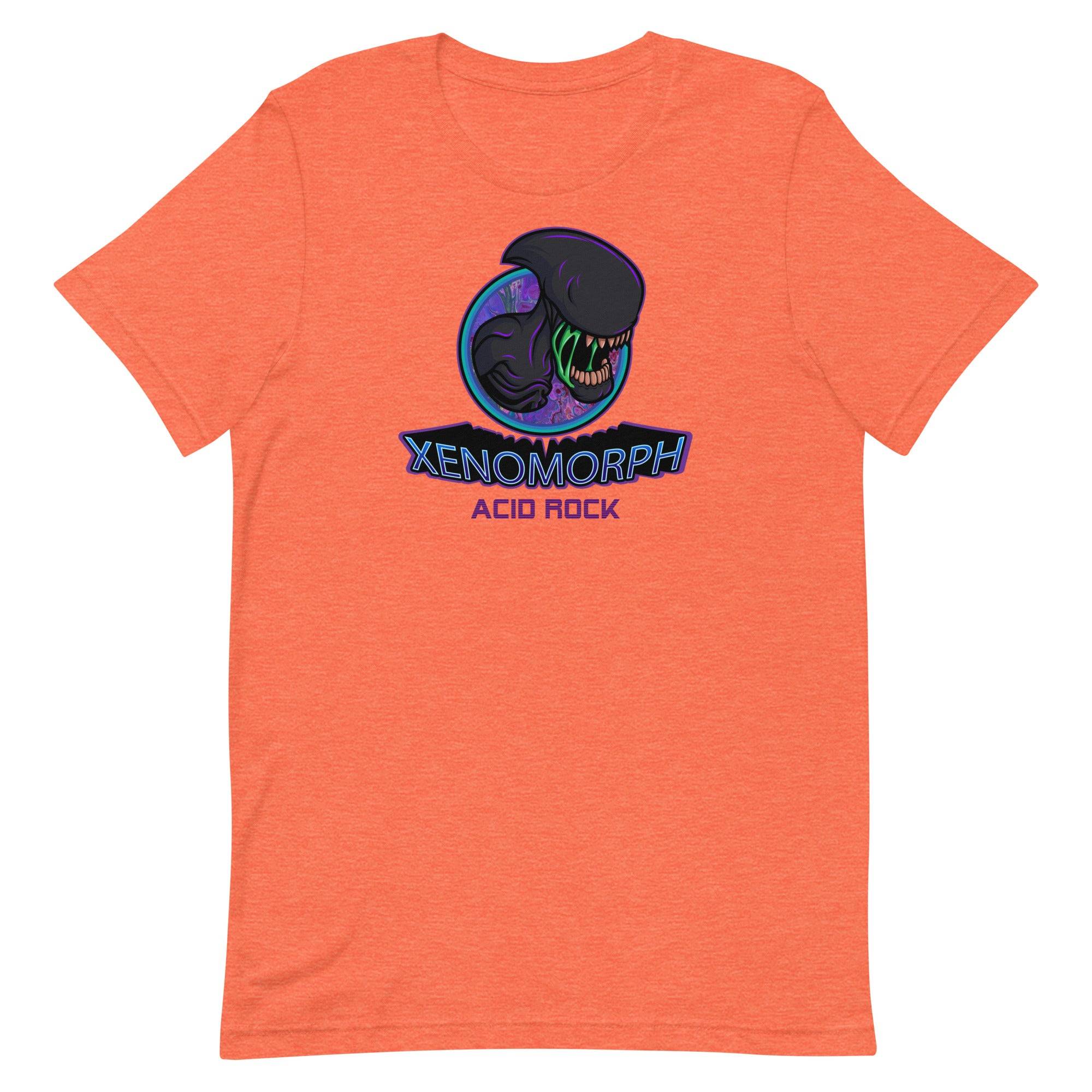 an orange t - shirt with an image of an alien on it