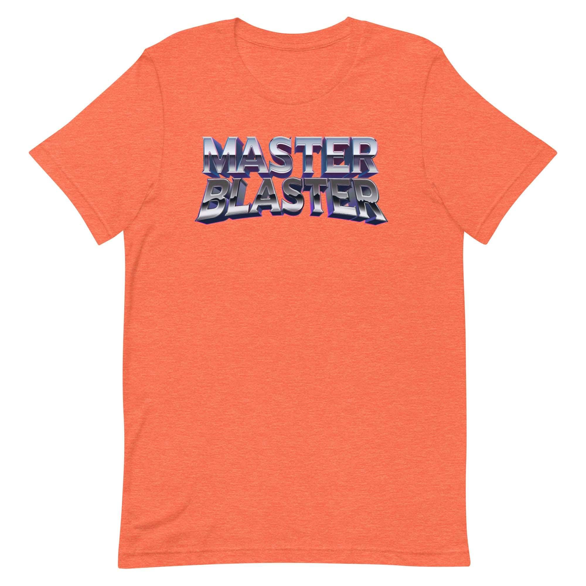 a t - shirt with the words master blaster printed on it