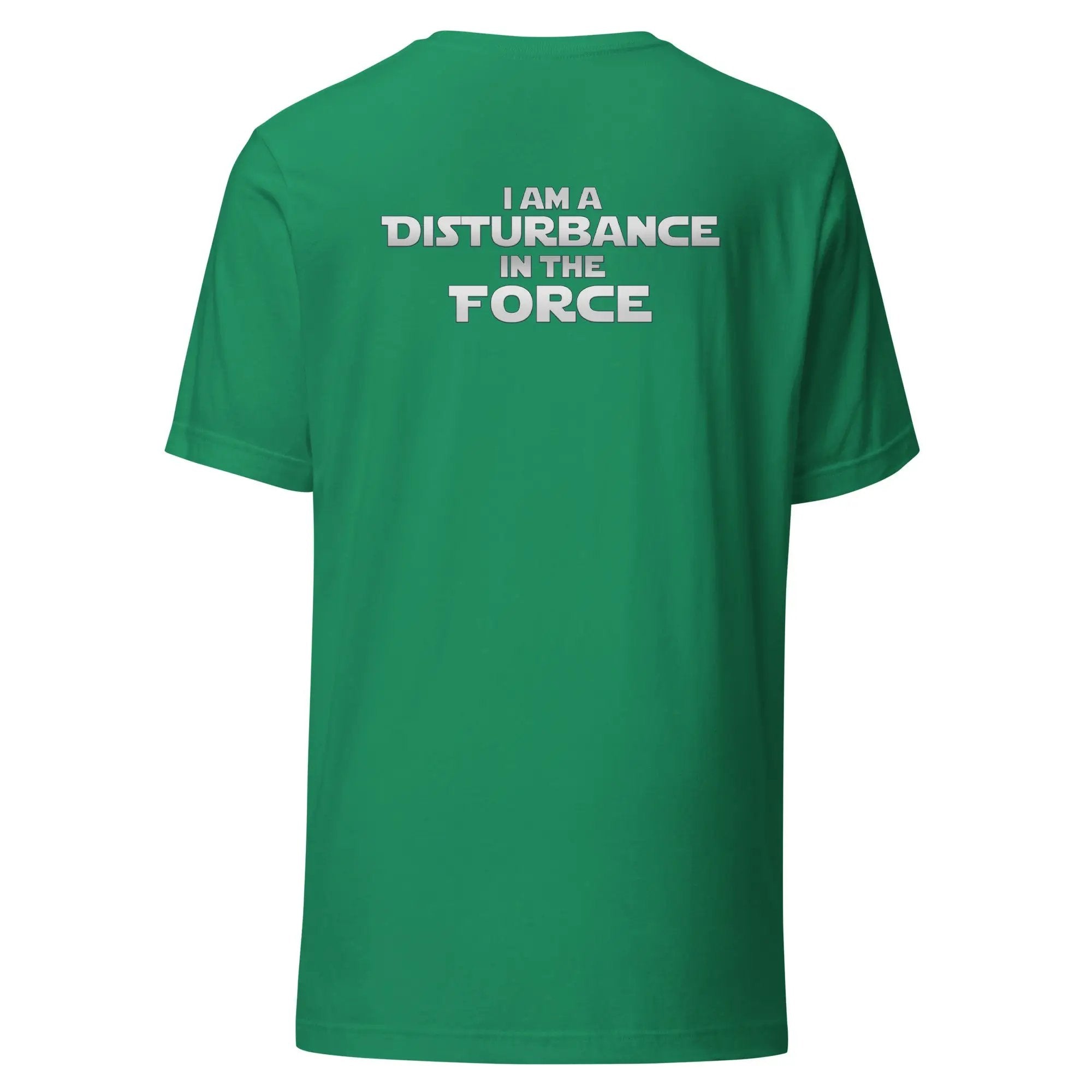 a green t - shirt that says i am a distance force