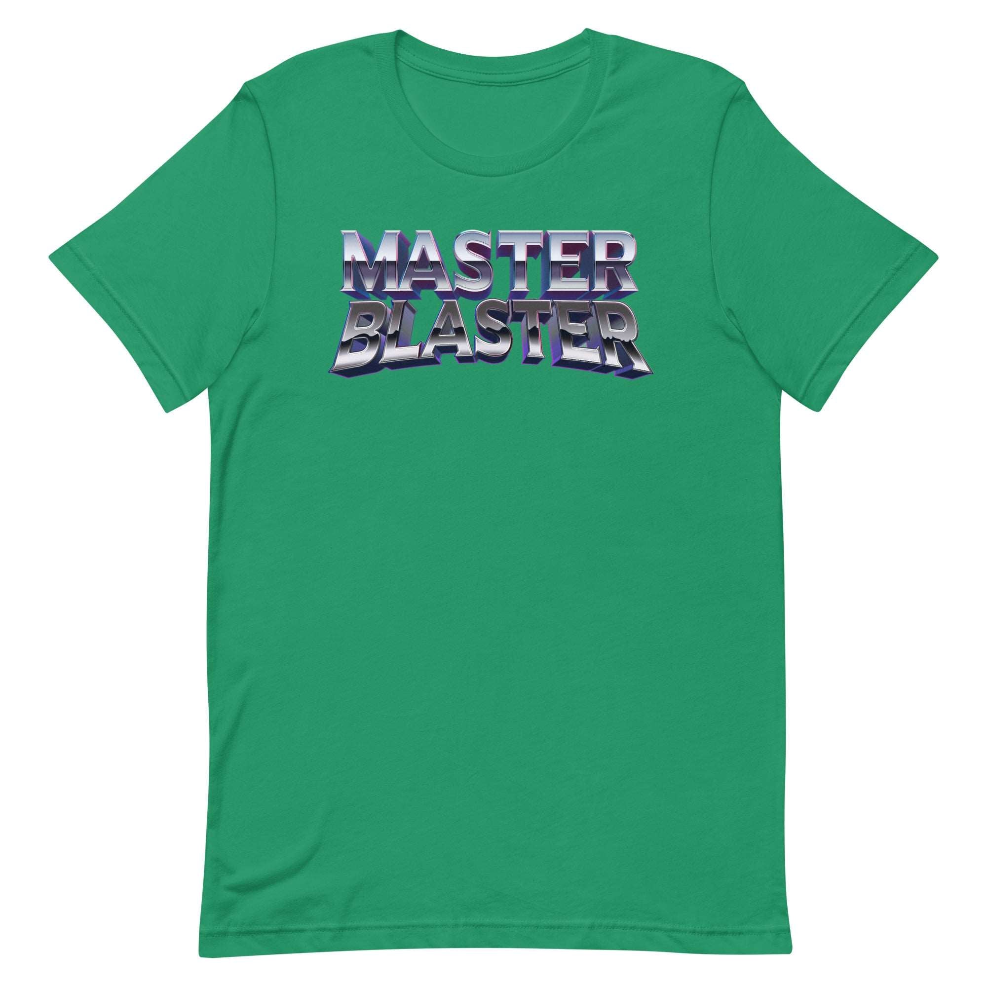 a green t - shirt that says master blaster