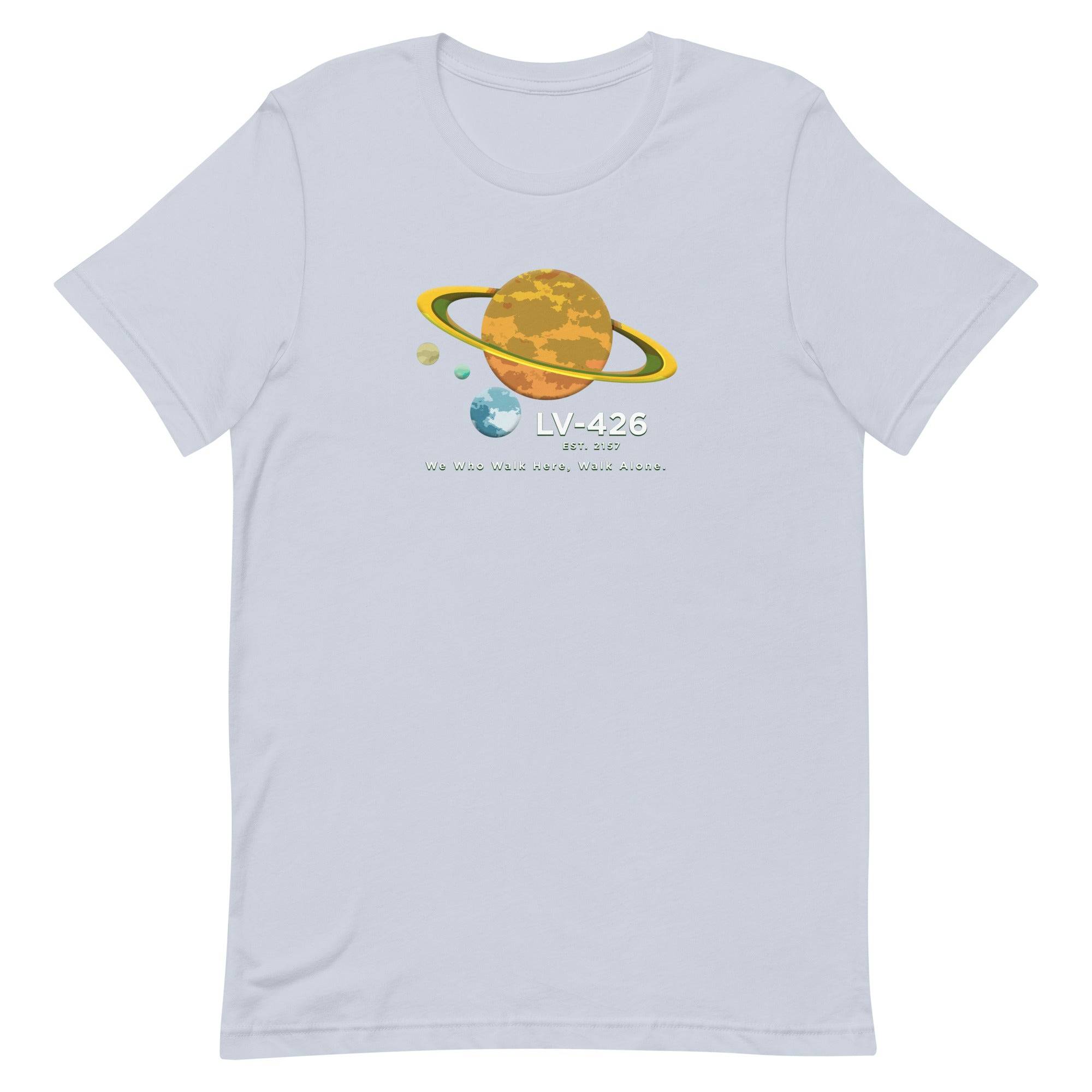 a white t - shirt with the nasa logo on it