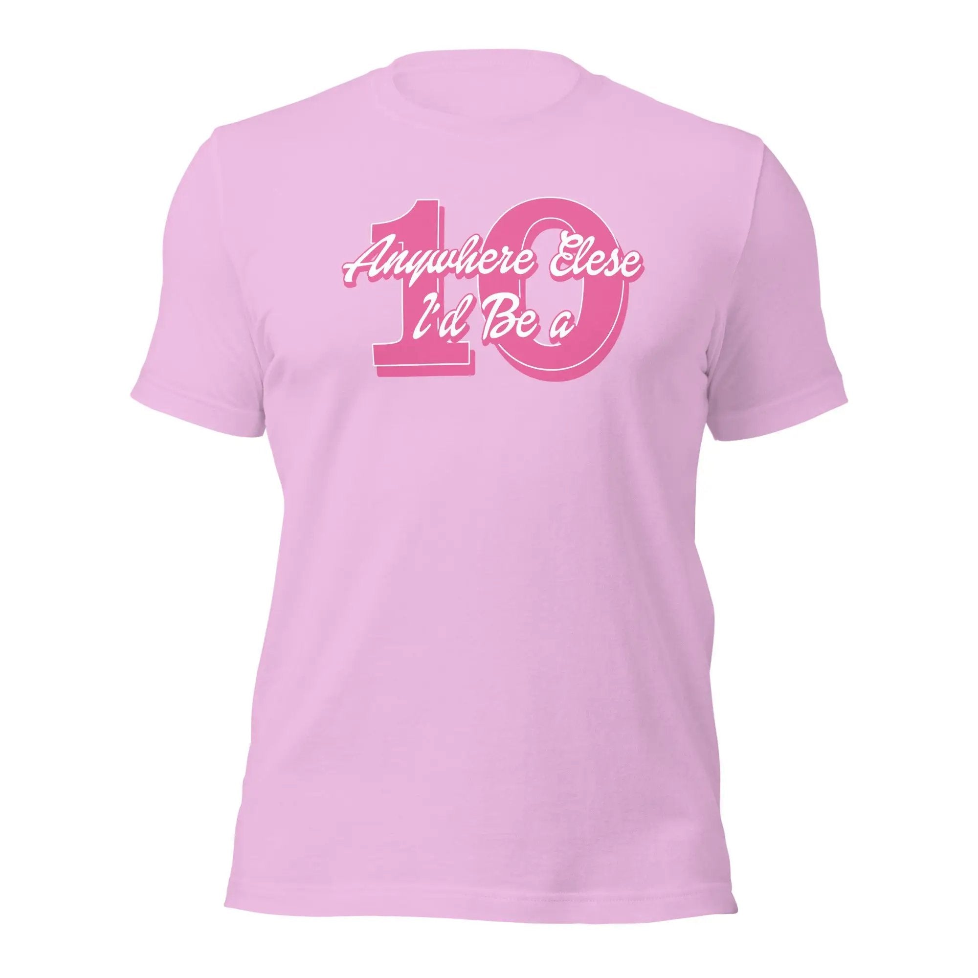 a pink t - shirt with the number forty on it