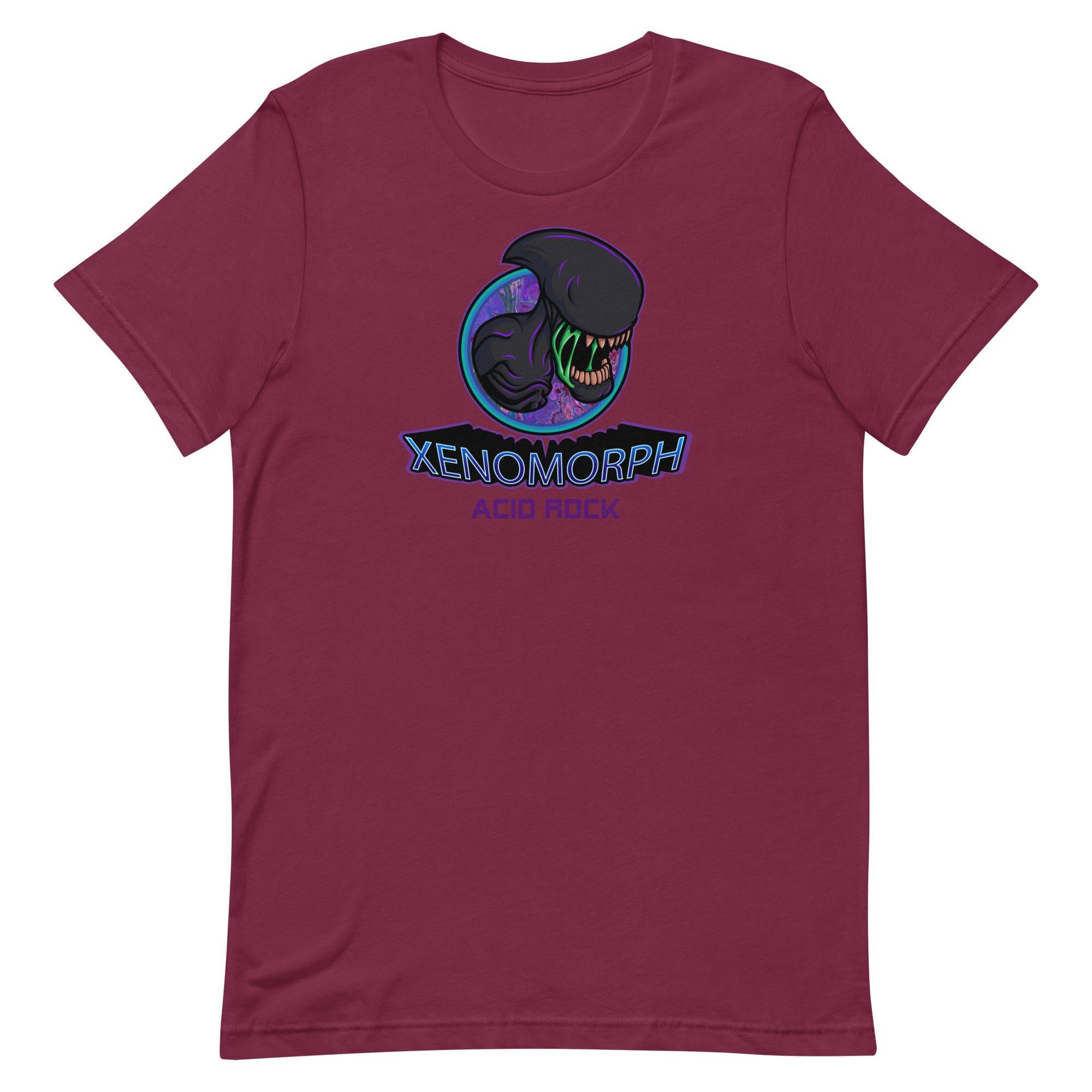 a red t - shirt with the words xenomorph on it