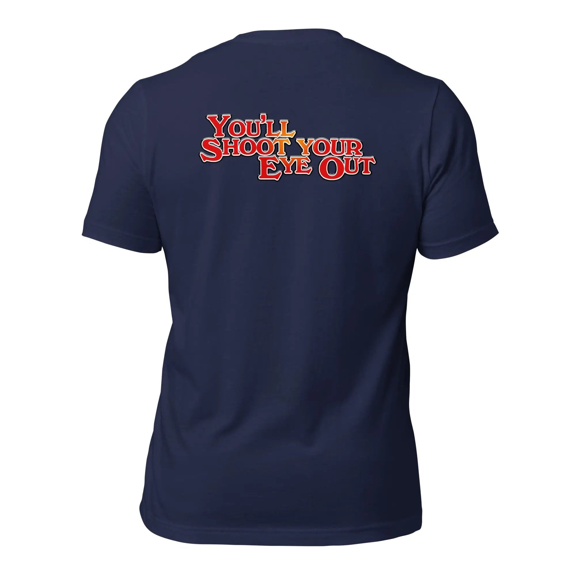 the back of a navy t - shirt that says, you should show your die