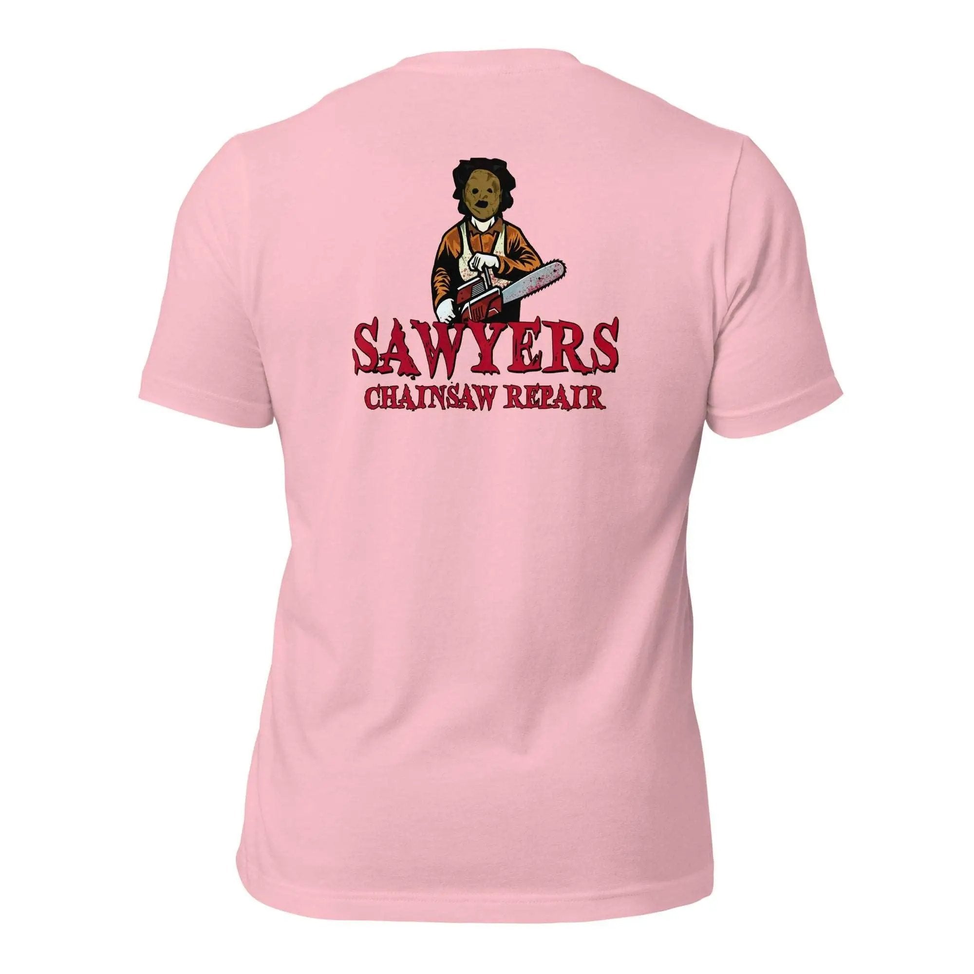 Sawyers Chainsaw Repair Unisex t-shirt (BACK)
