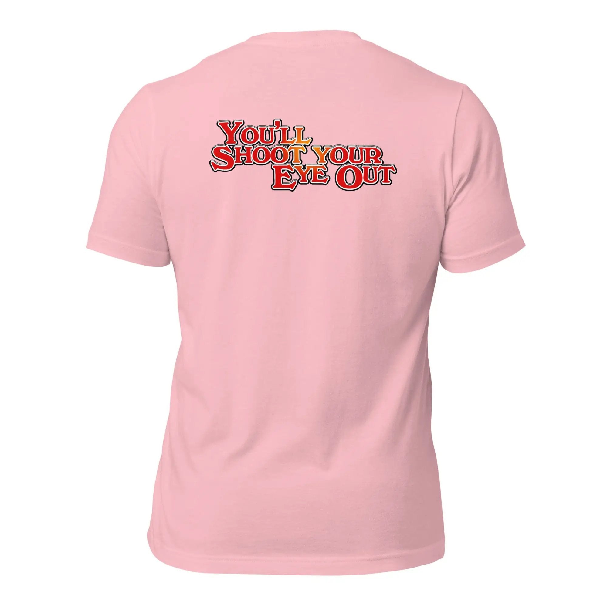 a pink shirt that says you're shoot your ex out