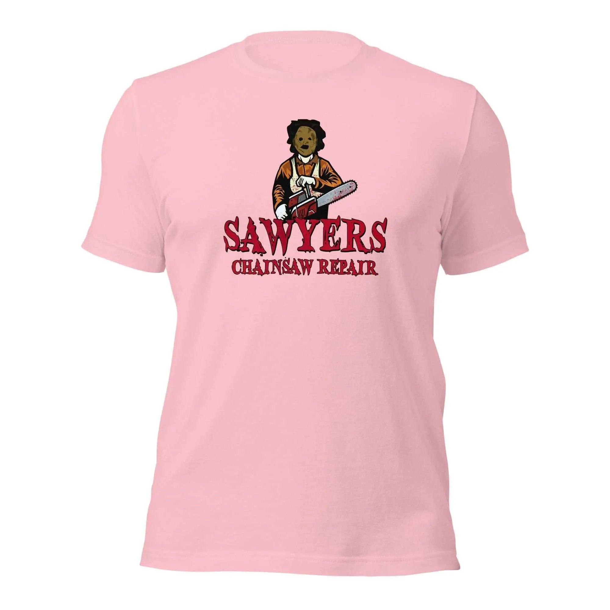a pink t - shirt with a picture of a woman holding a tennis racket
