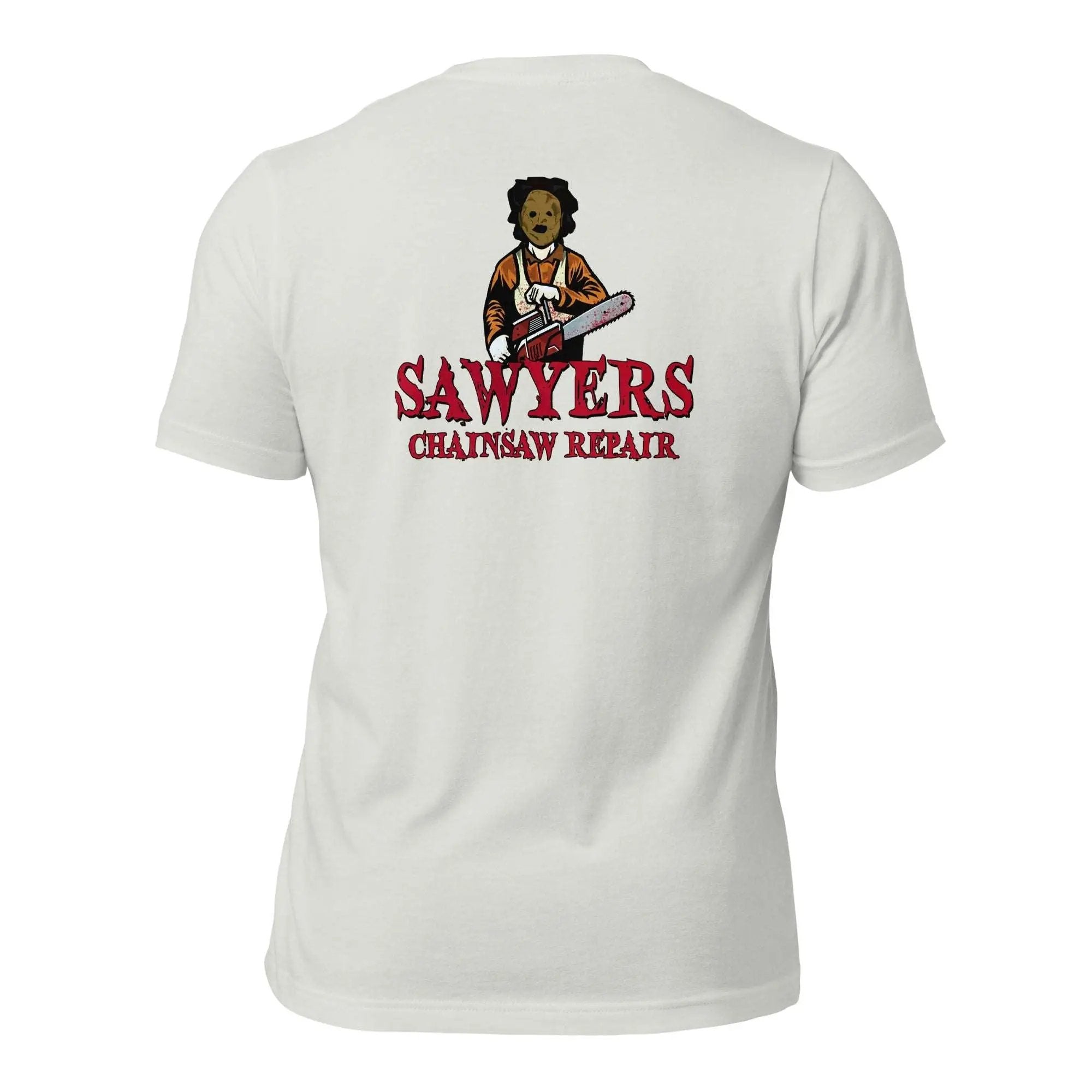 Sawyers Chainsaw Repair Unisex t-shirt (BACK)