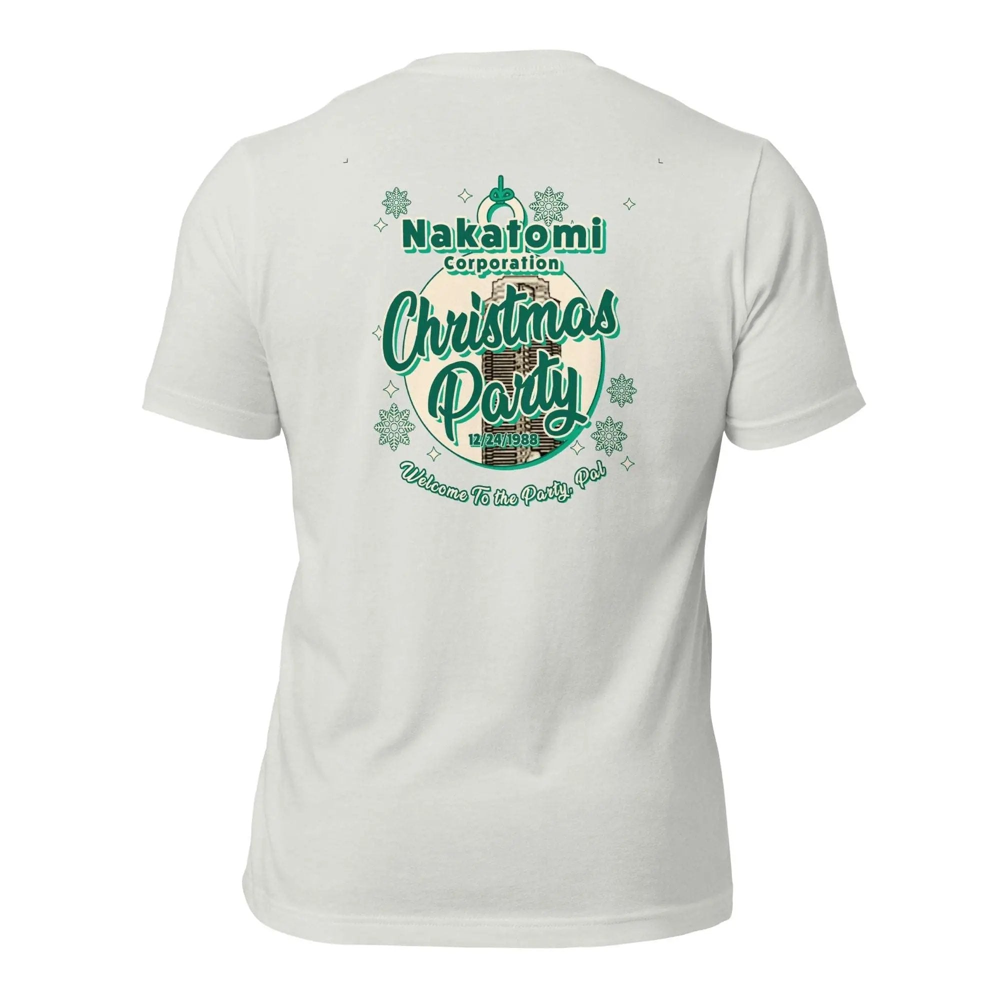 a white t - shirt with the words christmas party on it
