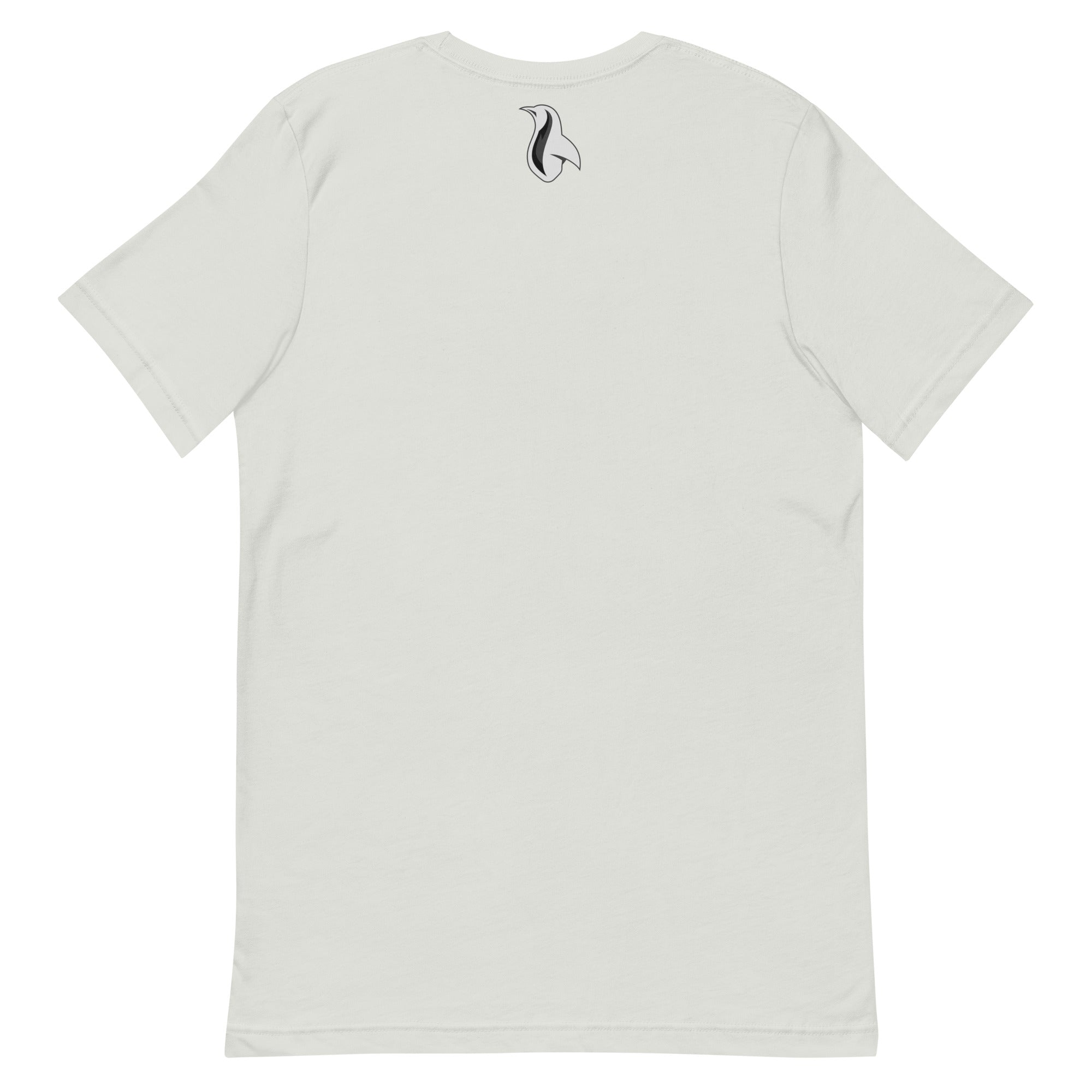 a white t - shirt with a black and white logo