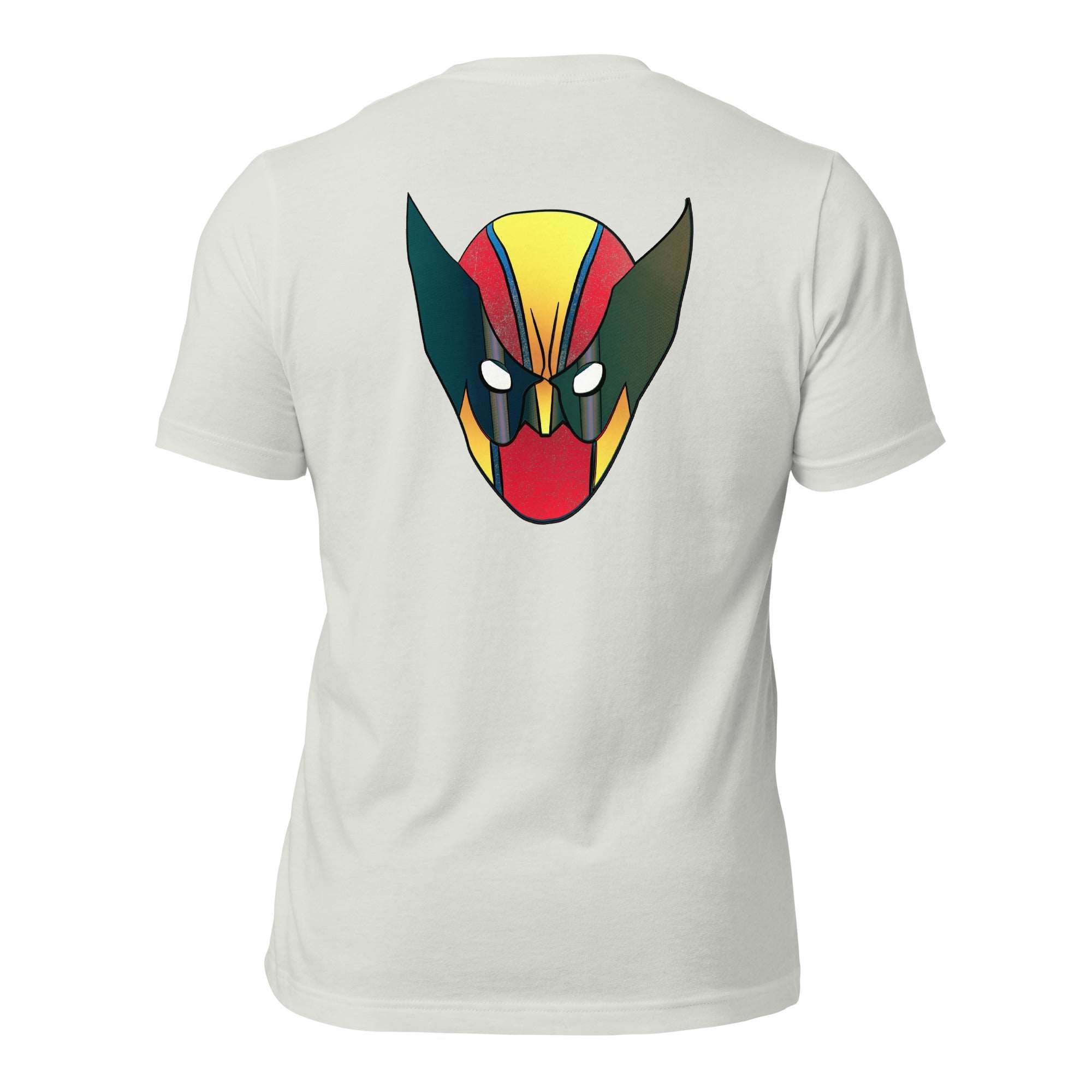 a white t - shirt with an image of a demon's head