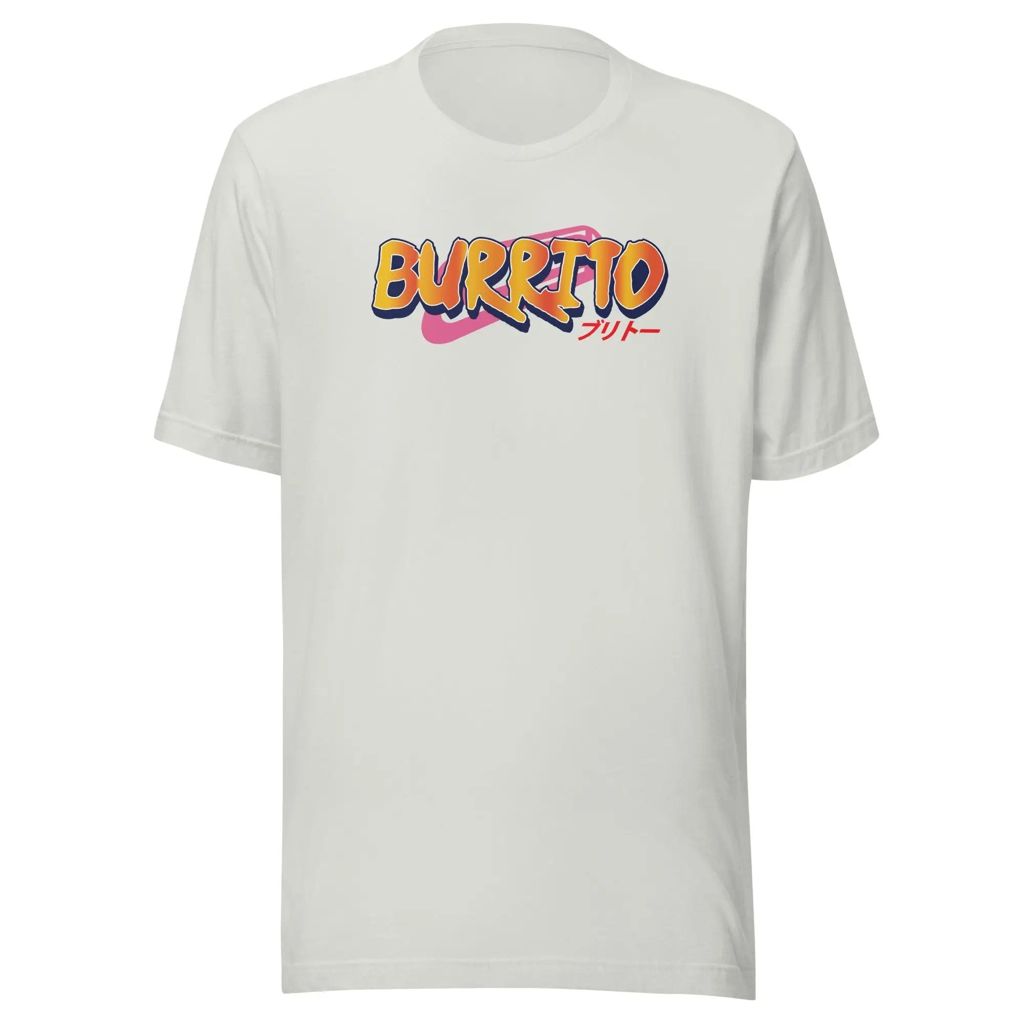 a white t - shirt with the word burrito printed on it