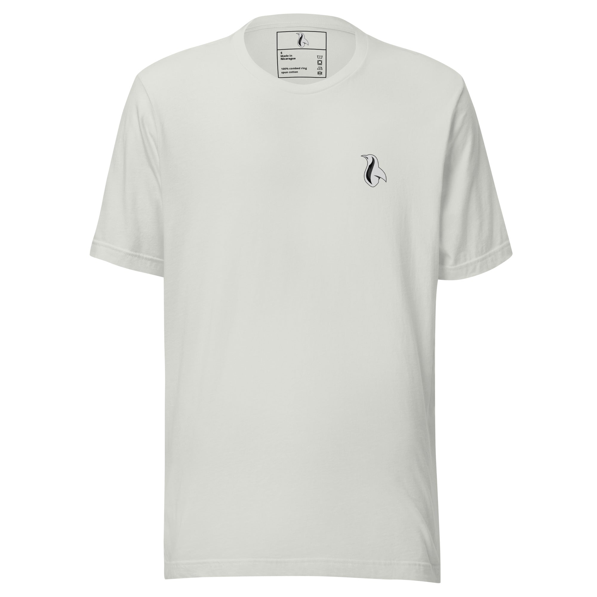 a white t - shirt with a black horse on it