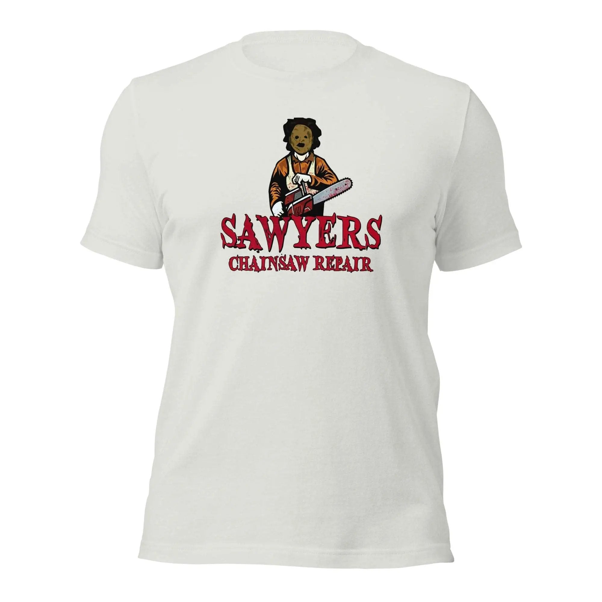 a white t - shirt with a picture of a woman holding a frisbee