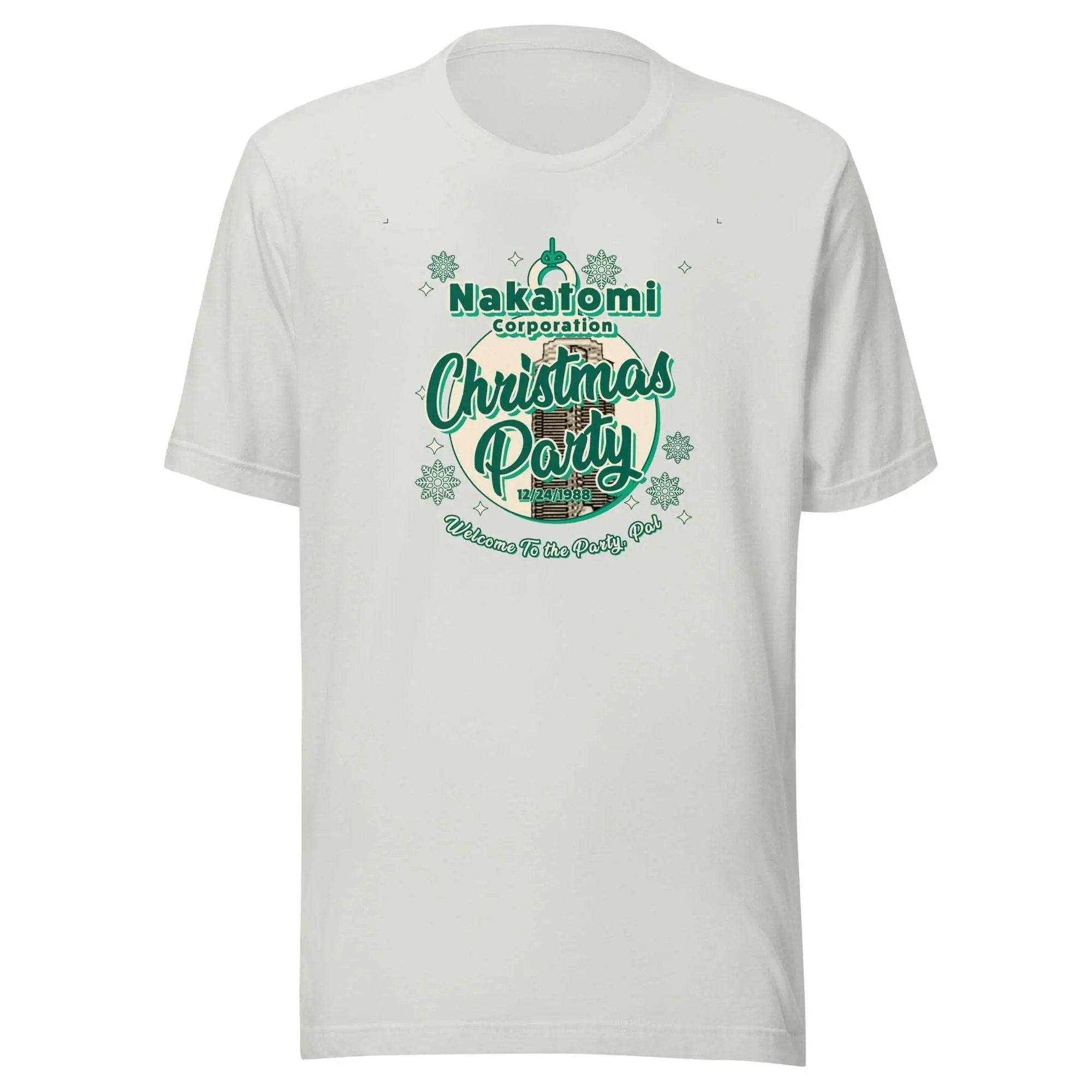a white t - shirt with the words christmas party on it