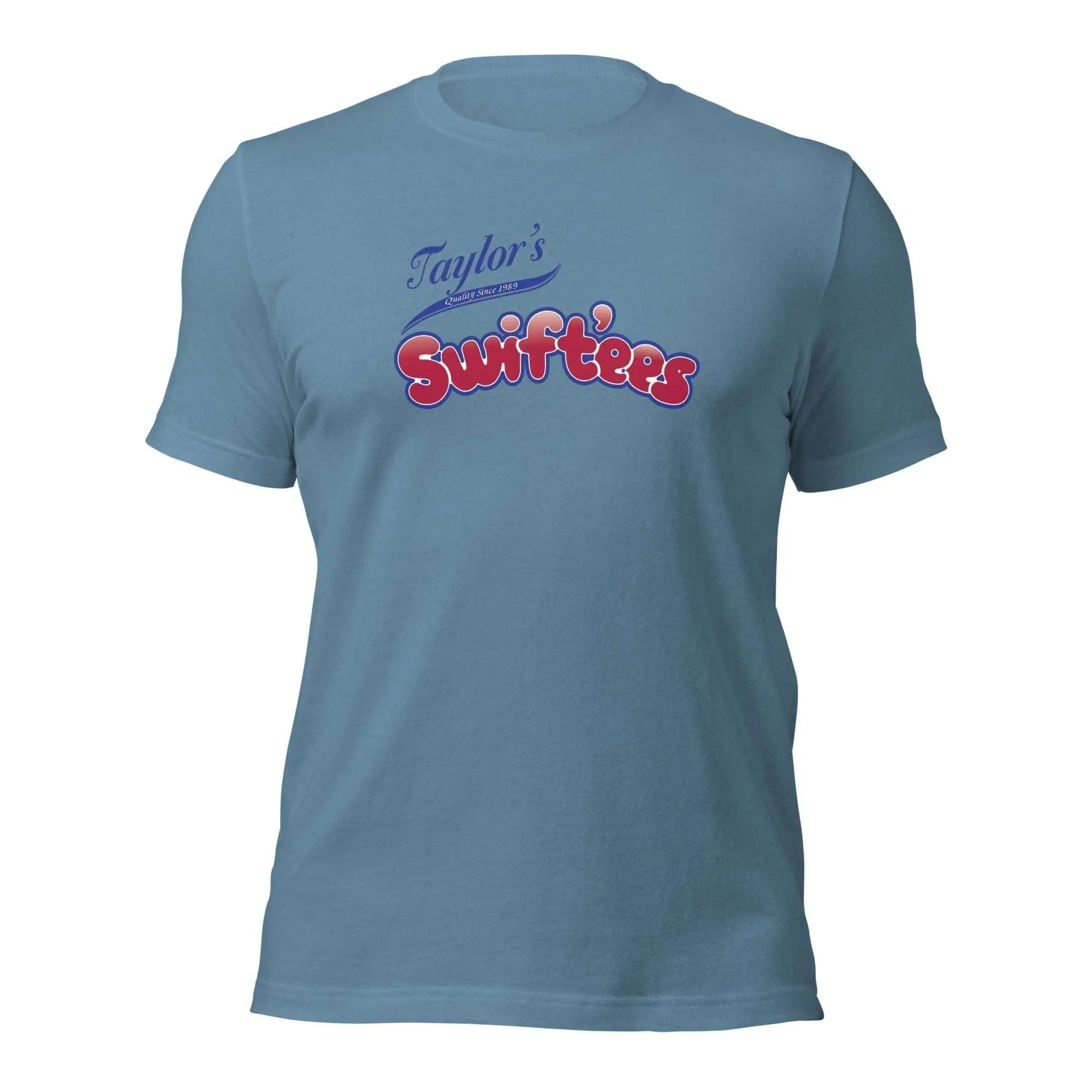 a blue t - shirt with the words taylor's on it