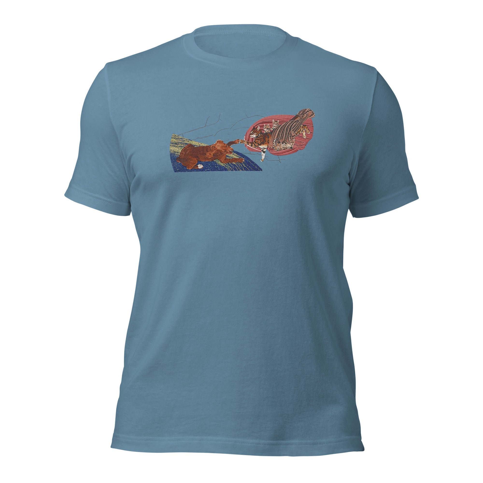 a blue t - shirt with a picture of a lobster on it